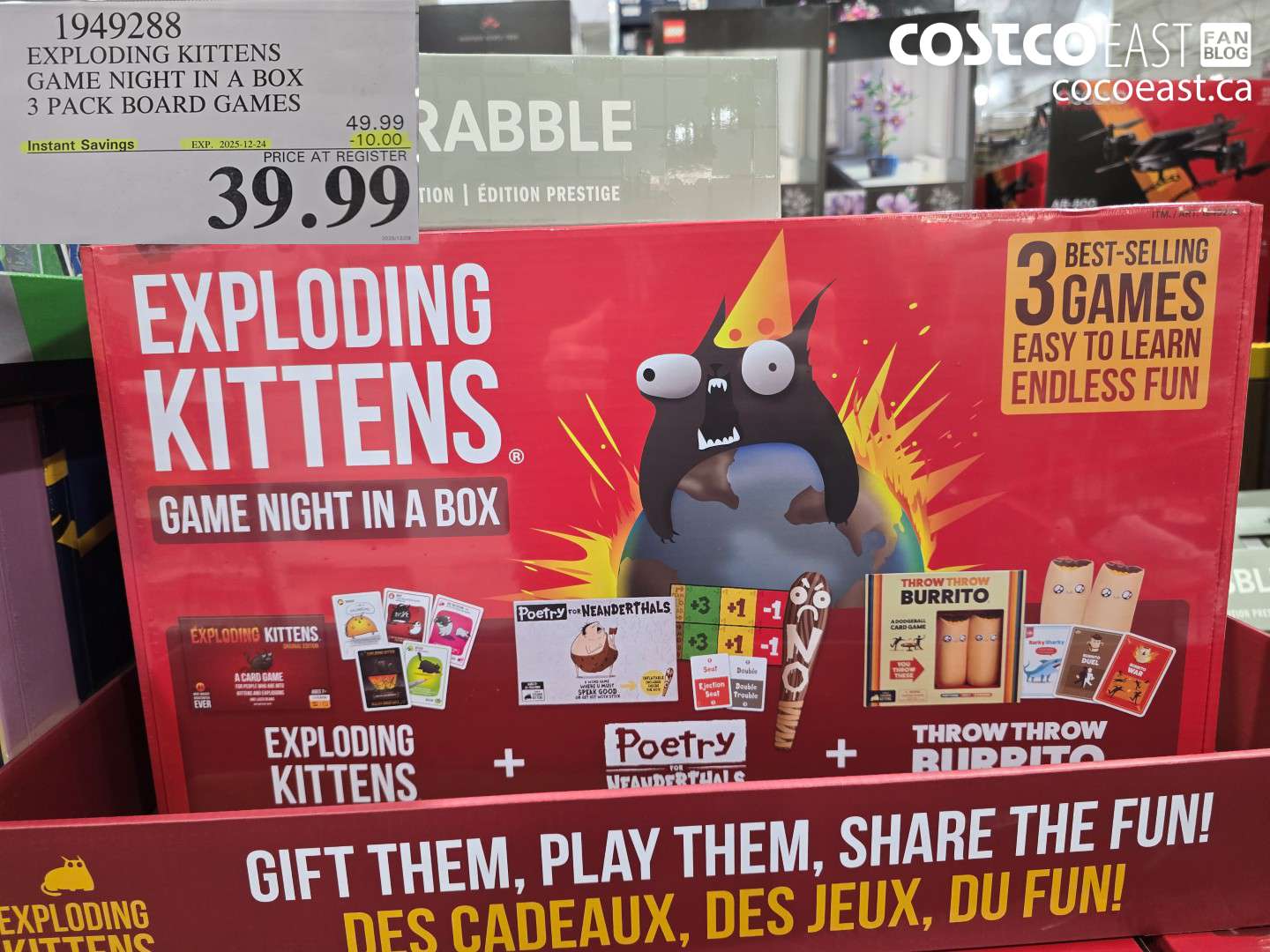 1949288 EXPLODING KITTENS GAME NIGHT IN A BOX 3 PACK BOARD GAMES ($10.00 INSTANT SAVINGS EXPIRES ON 2025-12-24) $39.99
