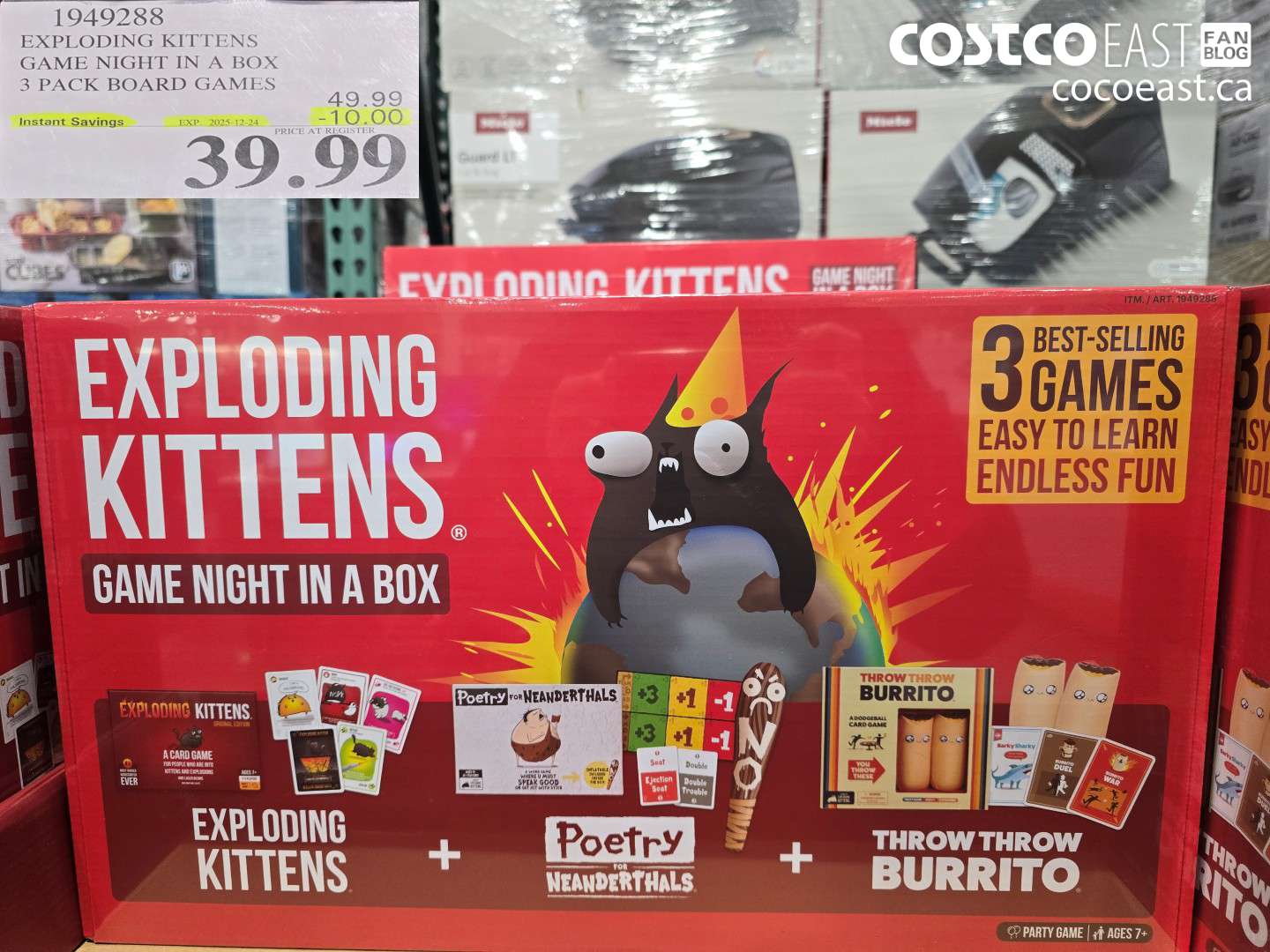 1949288 EXPLODING KITTENS GAME NIGHT IN A BOX 3 PACK BOARD GAMES ($10.00 INSTANT SAVINGS EXPIRES ON 2025-12-24) $39.99