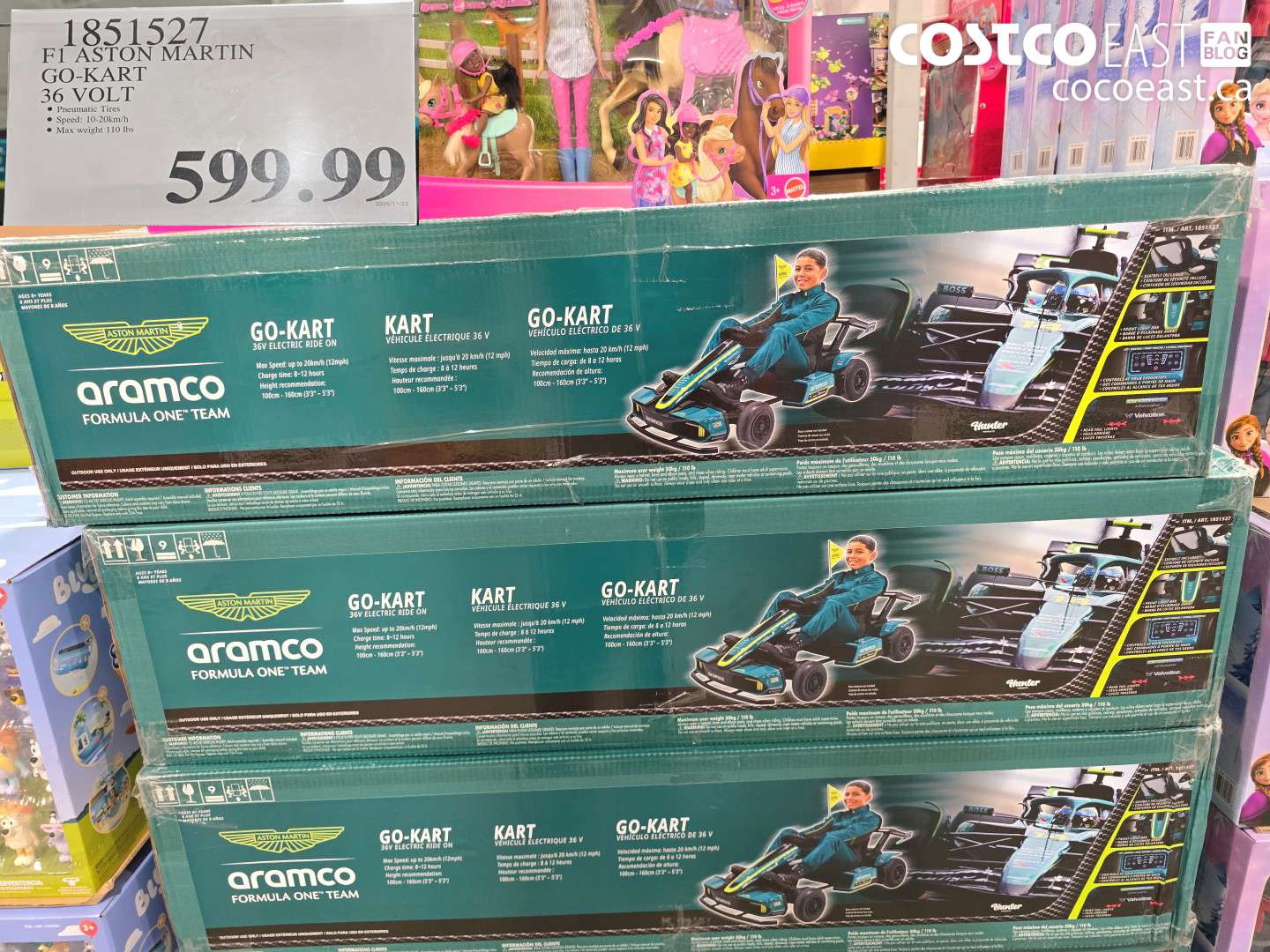 1851527 F1 ASTON MARTIN GO-KART 36 VOLT $599.99