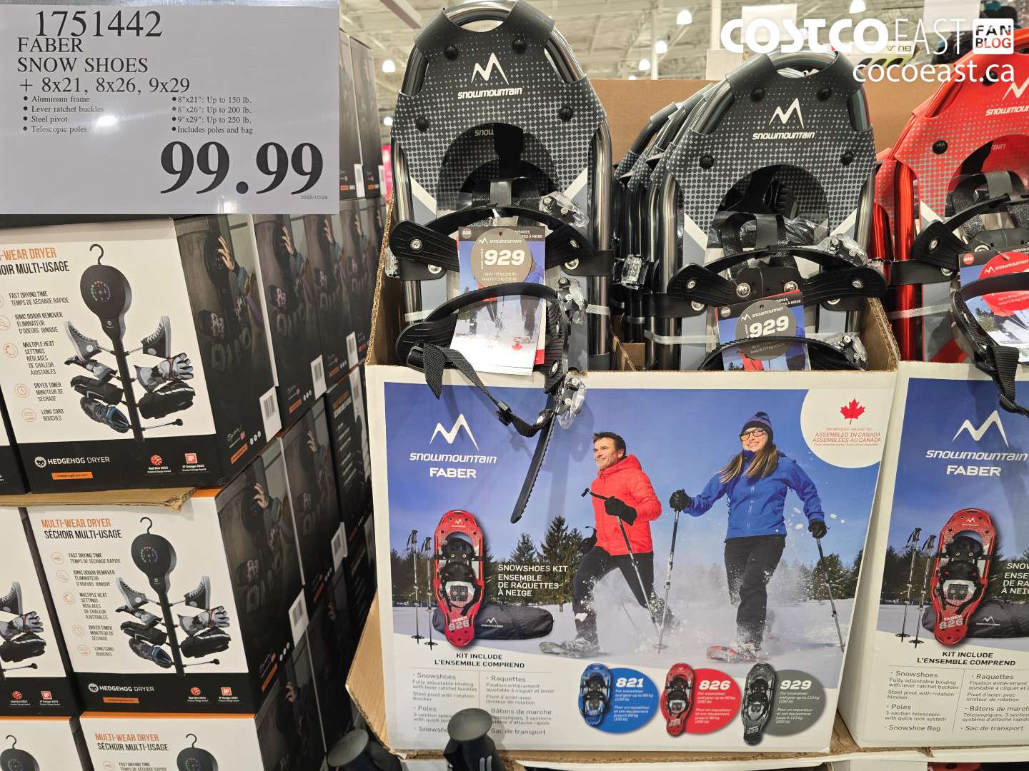 1751442 FABER SNOW SHOES + 8X21, 8X26, 9X29 $99.99