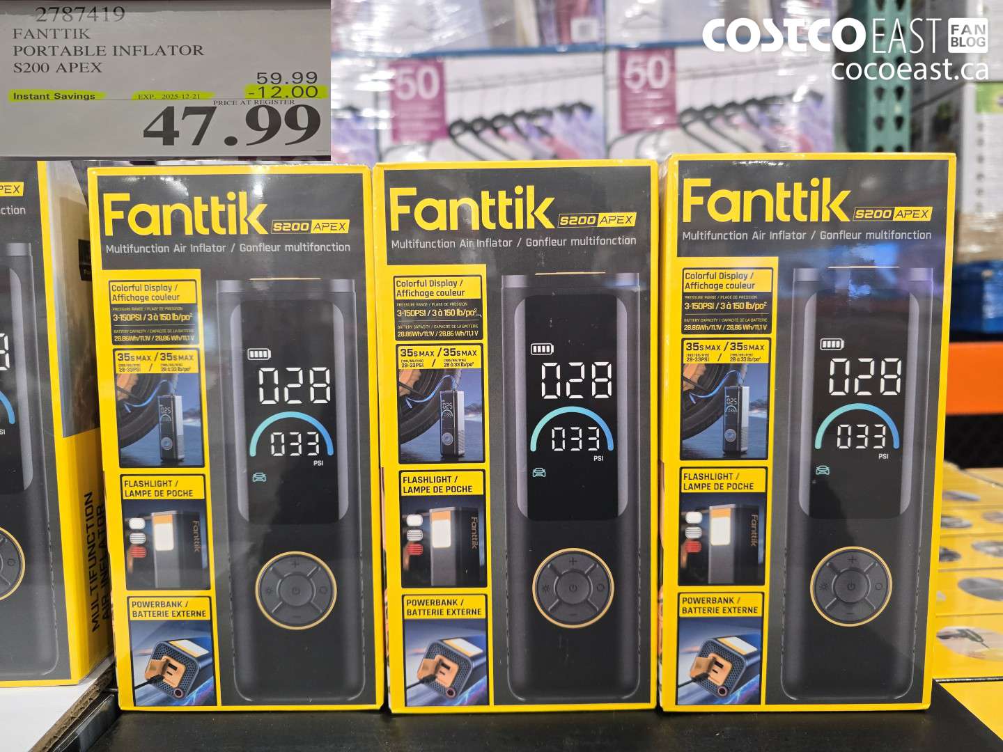 2787419 FANTTIK PORTABLE INFLATOR S200 APEX ($12.00 INSTANT SAVINGS EXPIRES ON 2025-12-21) $47.99