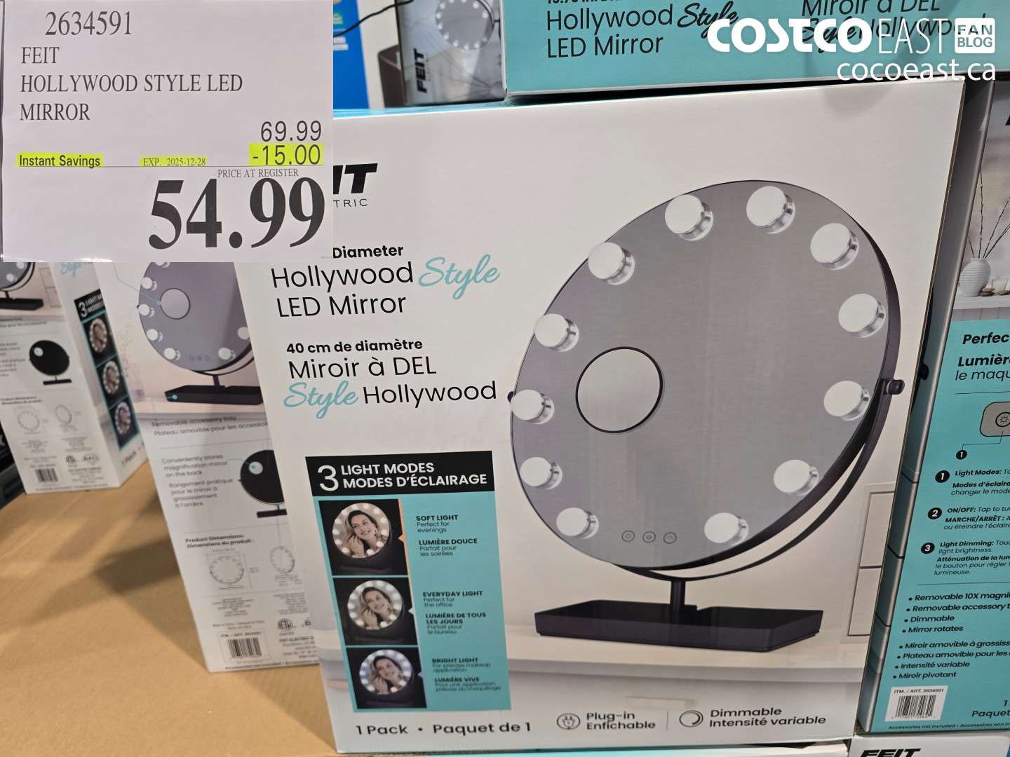 2634591 FEIT HOLLYWOOD STYLE LED MIRROR ($15.00 INSTANT SAVINGS EXPIRES ON 2025-12-28) $54.99