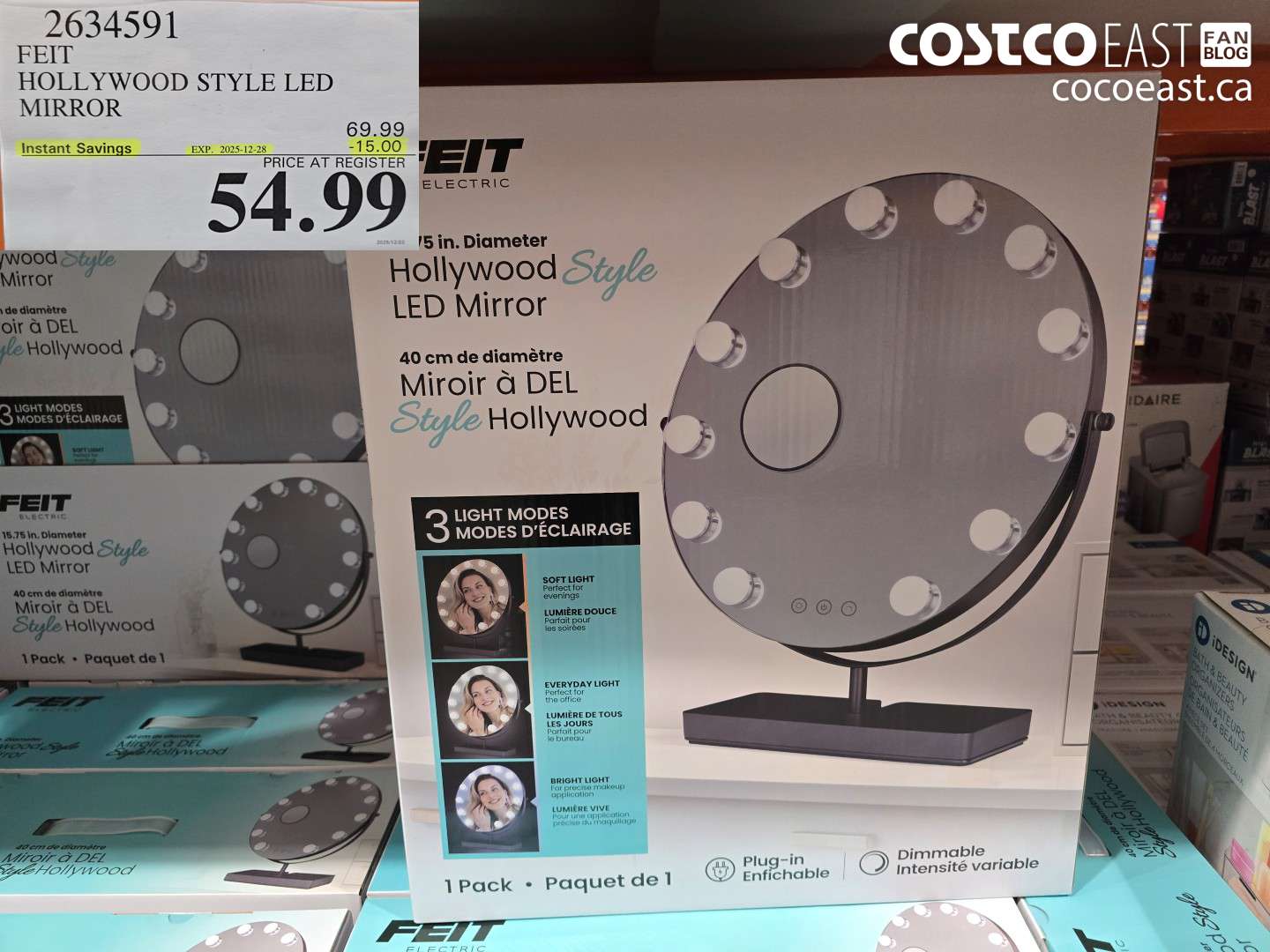 2634591 FEIT HOLLYWOOD STYLE LED MIRROR ($15.00 INSTANT SAVINGS EXPIRES ON 2025-12-28) $54.99
