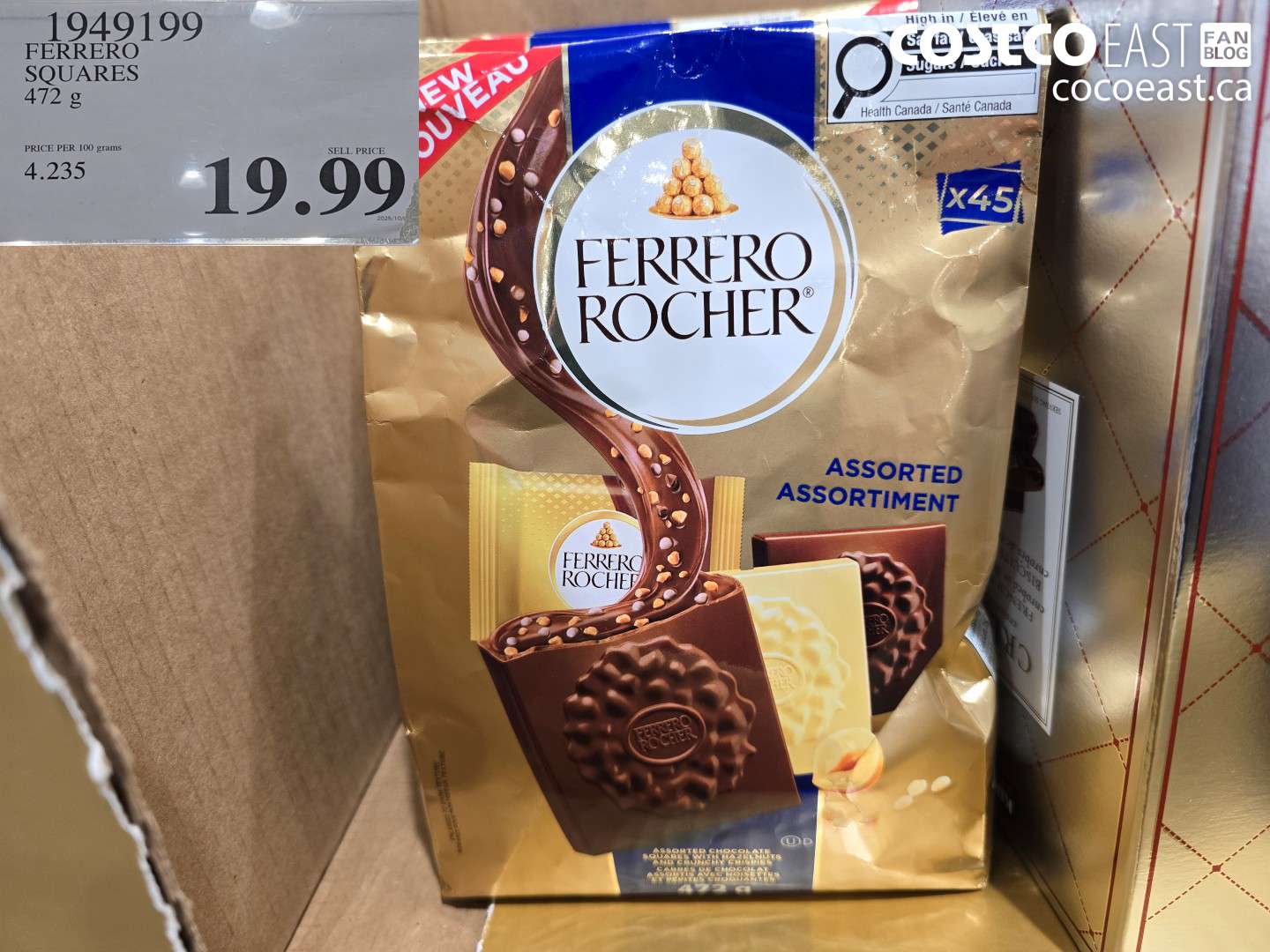 1949199 FERRERO SQUARES 472 G $19.99
