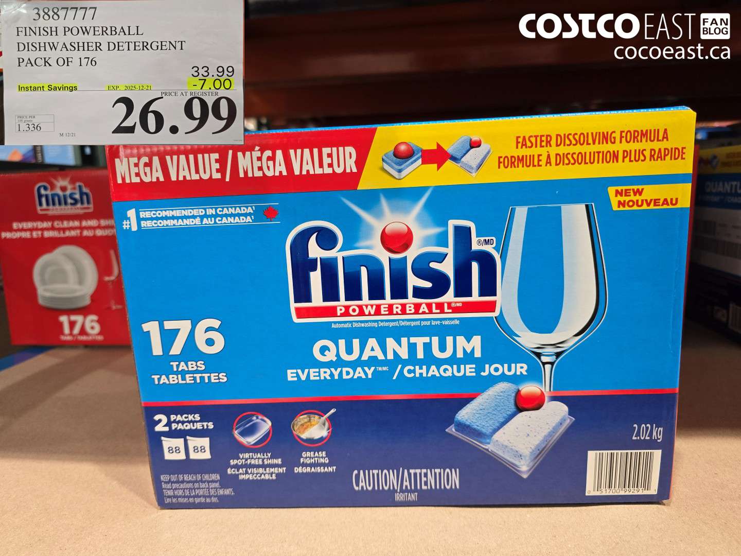 3887777 FINISH POWERBALL DISHWASHER DETERGENT PACK OF 176 ($7.00 INSTANT SAVINGS EXPIRES ON 2025-12-21) $26.99