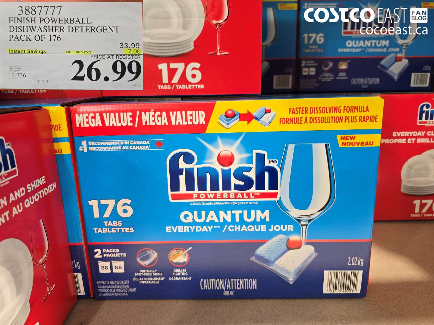 3887777 FINISH POWERBALL DISHWASHER DETERGENT PACK OF 176 ($7.00 INSTANT SAVINGS EXPIRES ON 2025-12-21) $26.99