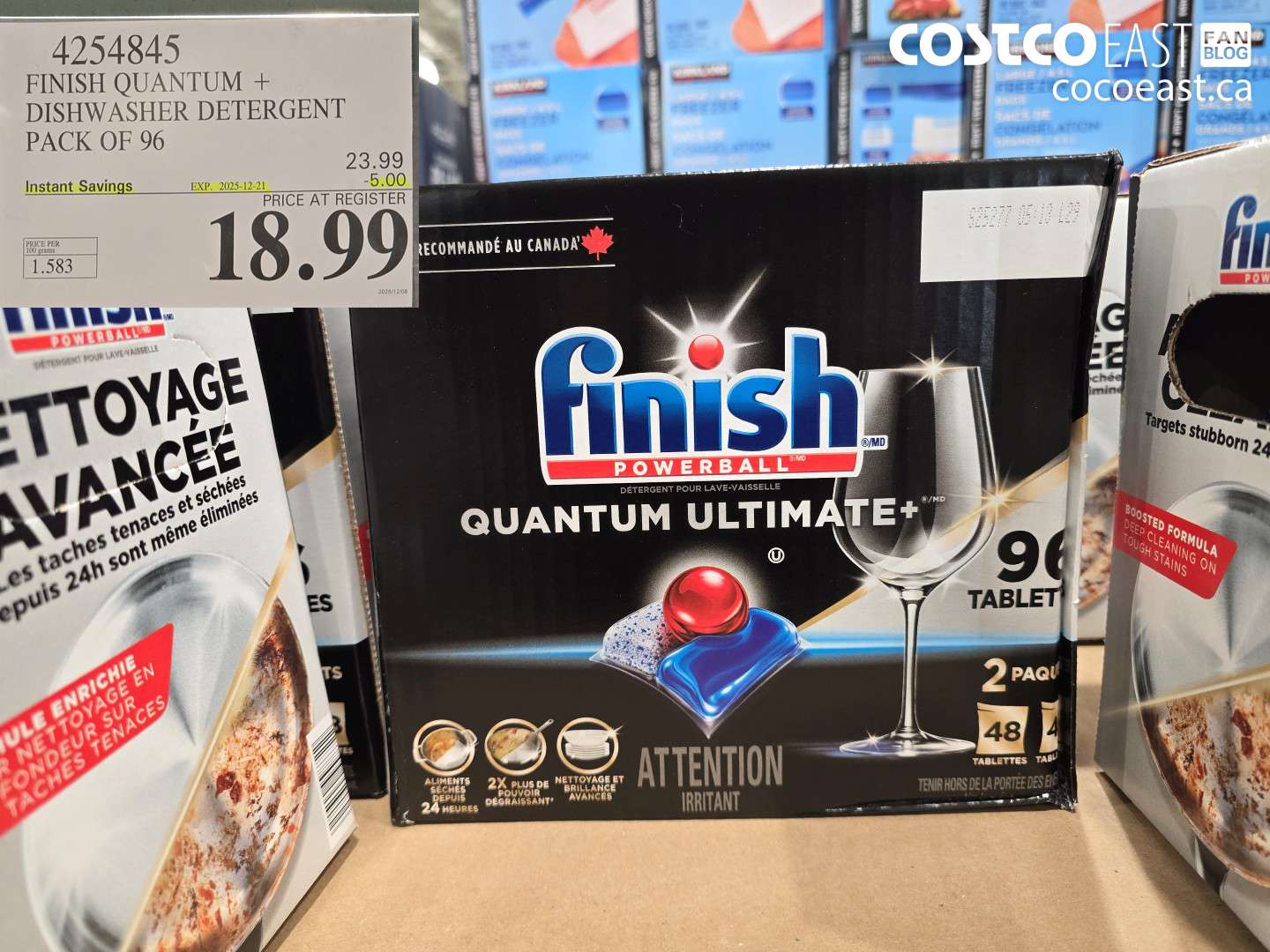 4254845 FINISH QUANTUM + DISHWASHER DETERGENT PACK OF 96 ($5.00 INSTANT SAVINGS EXPIRES ON 2025-12-21) $18.99