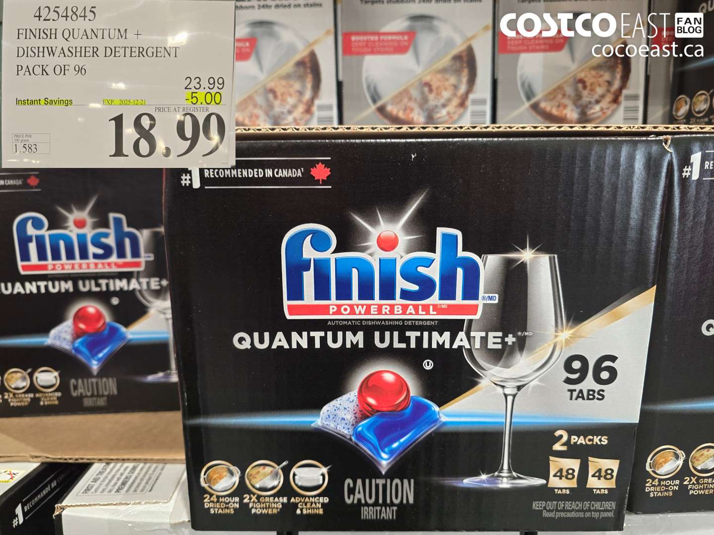 4254845 FINISH QUANTUM + DISHWASHER DETERGENT PACK OF 96 ($5.00 INSTANT SAVINGS EXPIRES ON 2025-12-21) $18.99