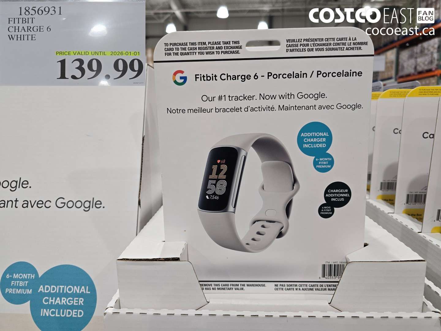 1856931 FITBIT CHARGE 6 WHITE $139.99