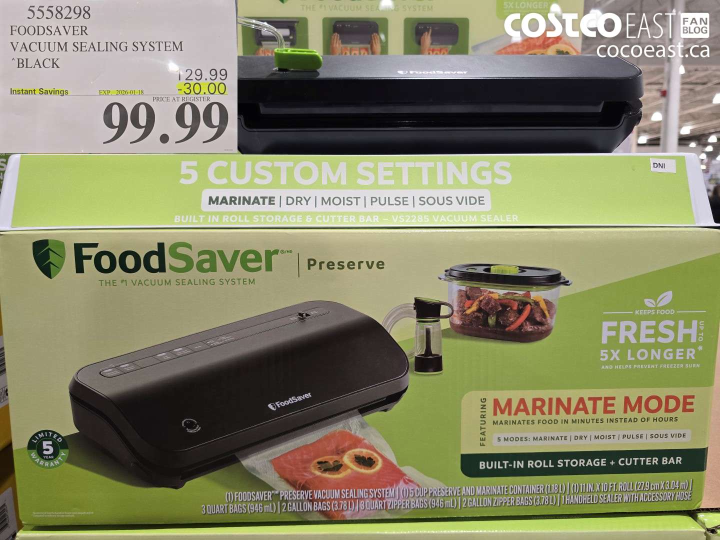5558298 FOODSAVER VACUUM SEALING SYSTEM BLACK ($30.00 INSTANT SAVINGS EXPIRES ON 2026-01-18) $99.99