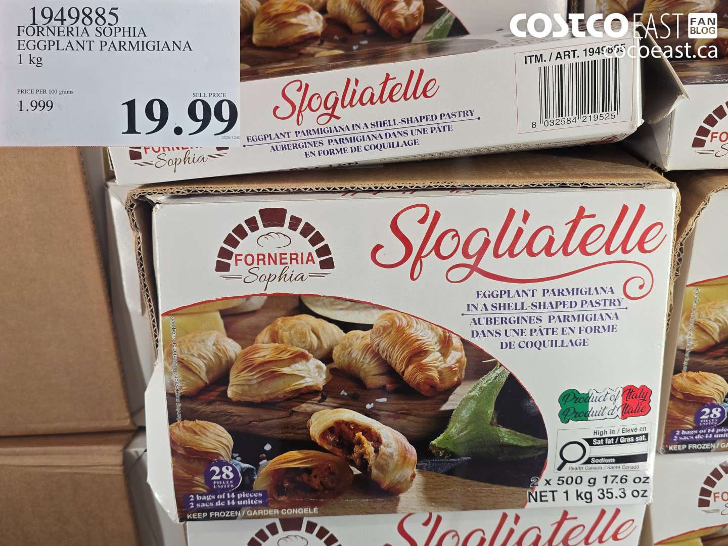 1949885 FORNERIA SOPHIA EGGPLANT PARMIGIANA 1 KG $19.99