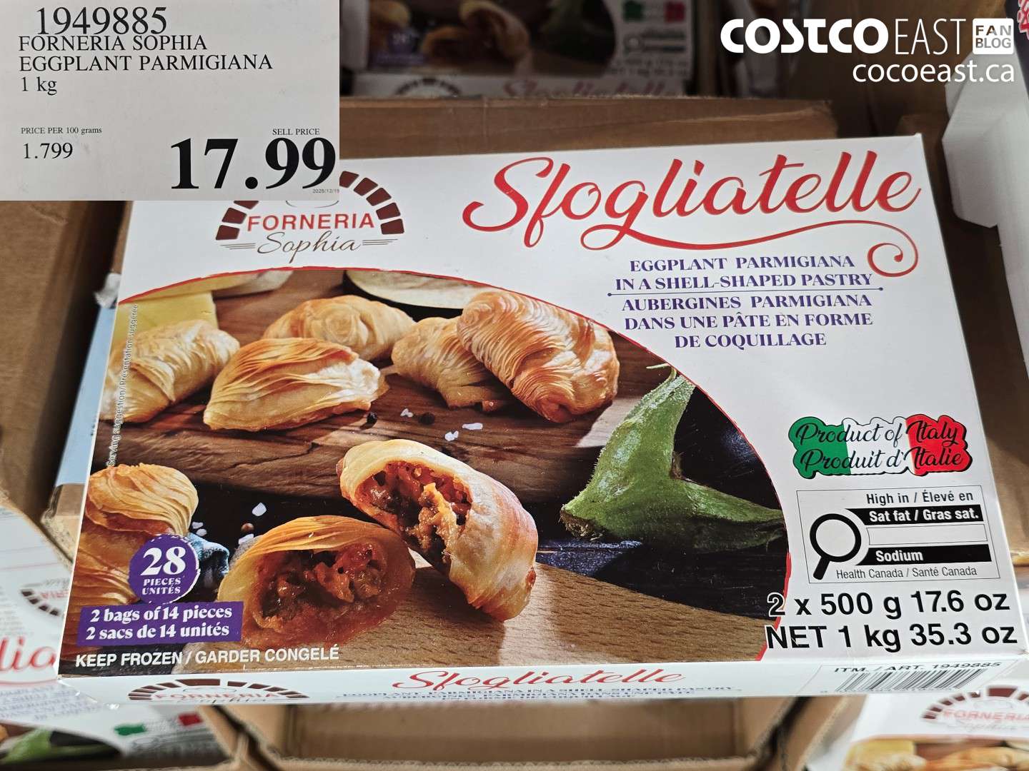 1949885 FORNERIA SOPHIA EGGPLANT PARMIGIANA 1 KG $17.99