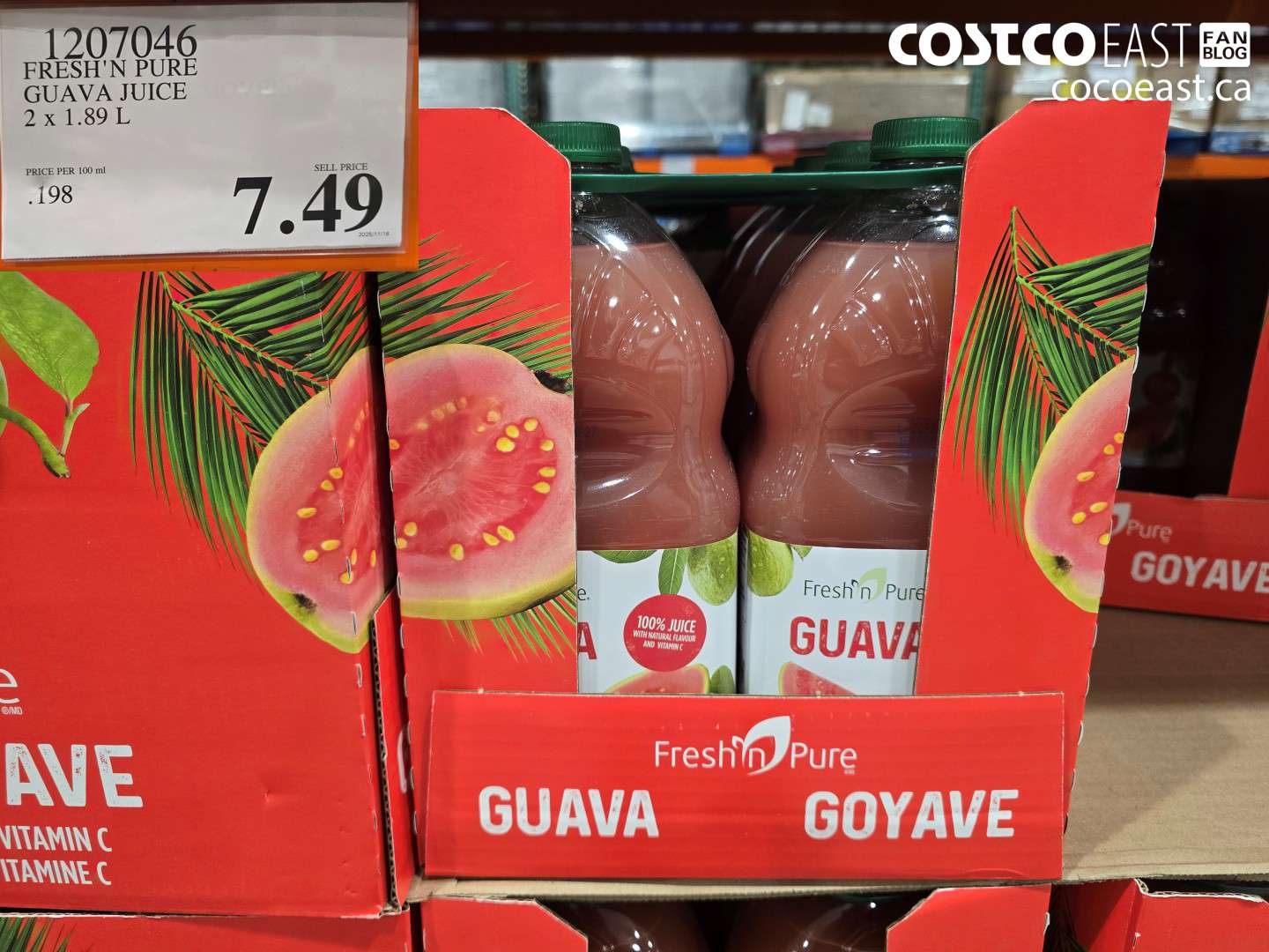 1207046 FRESH N PURE GUAVA JUICE 2 X 1.89 L $7.49