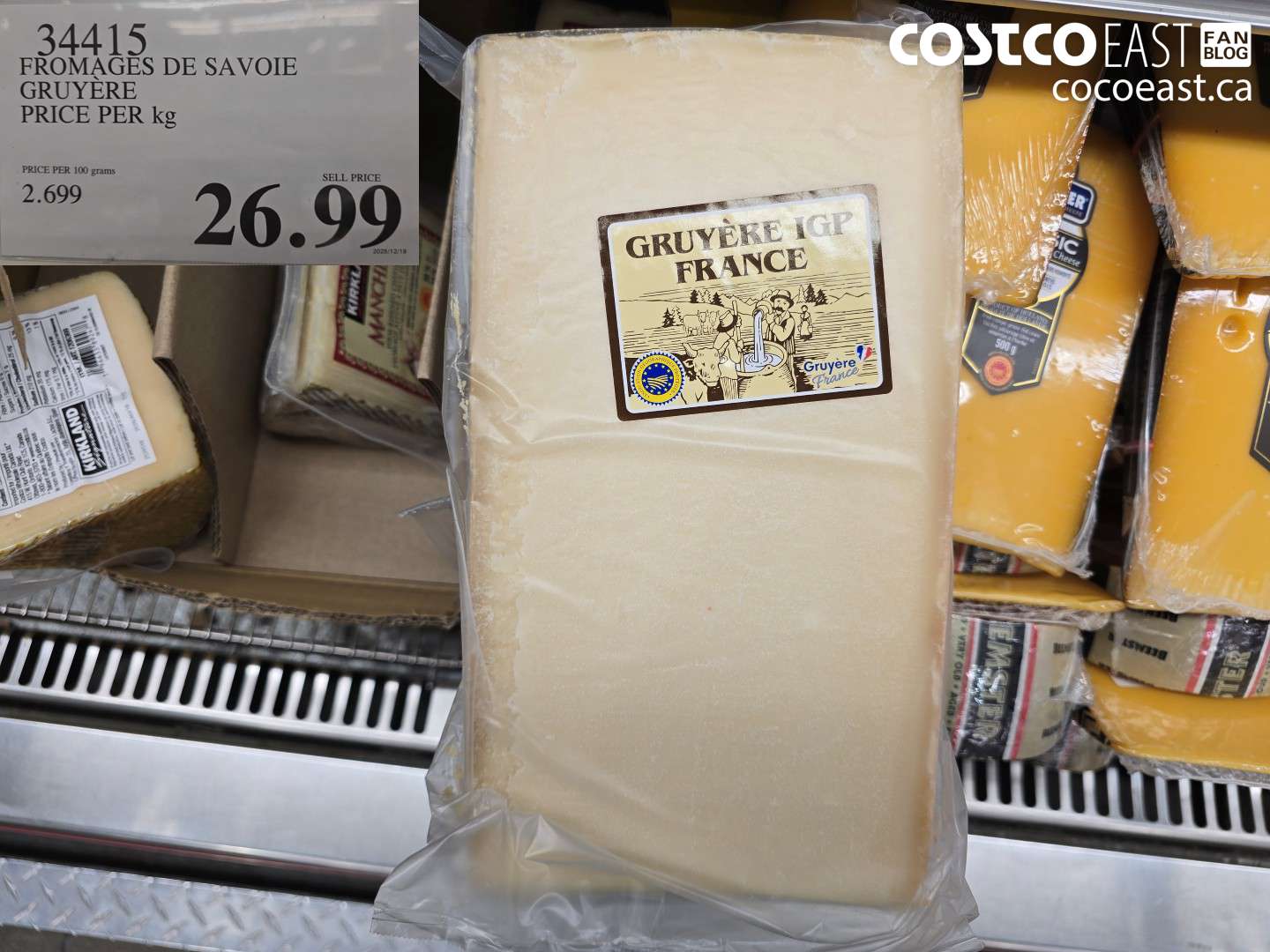 34415 FROMAGES DE SAVOIE GRUYERE PRICE PER KG $26.99