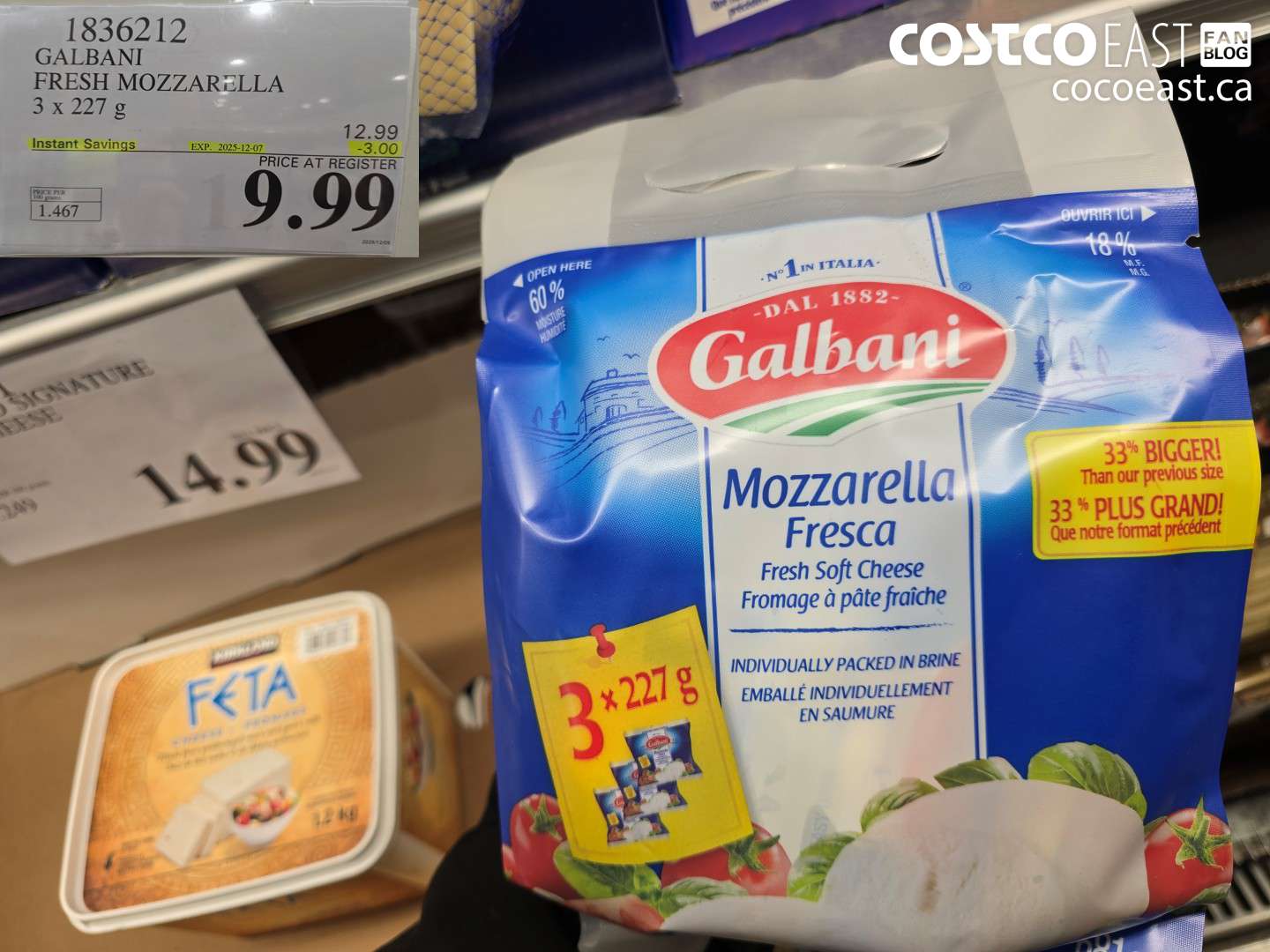 1836212 GALRANI FRESH MOZZARELLA 3 X 227 G ($3.00 INSTANT SAVINGS EXPIRES ON 2025-12-07) $9.99