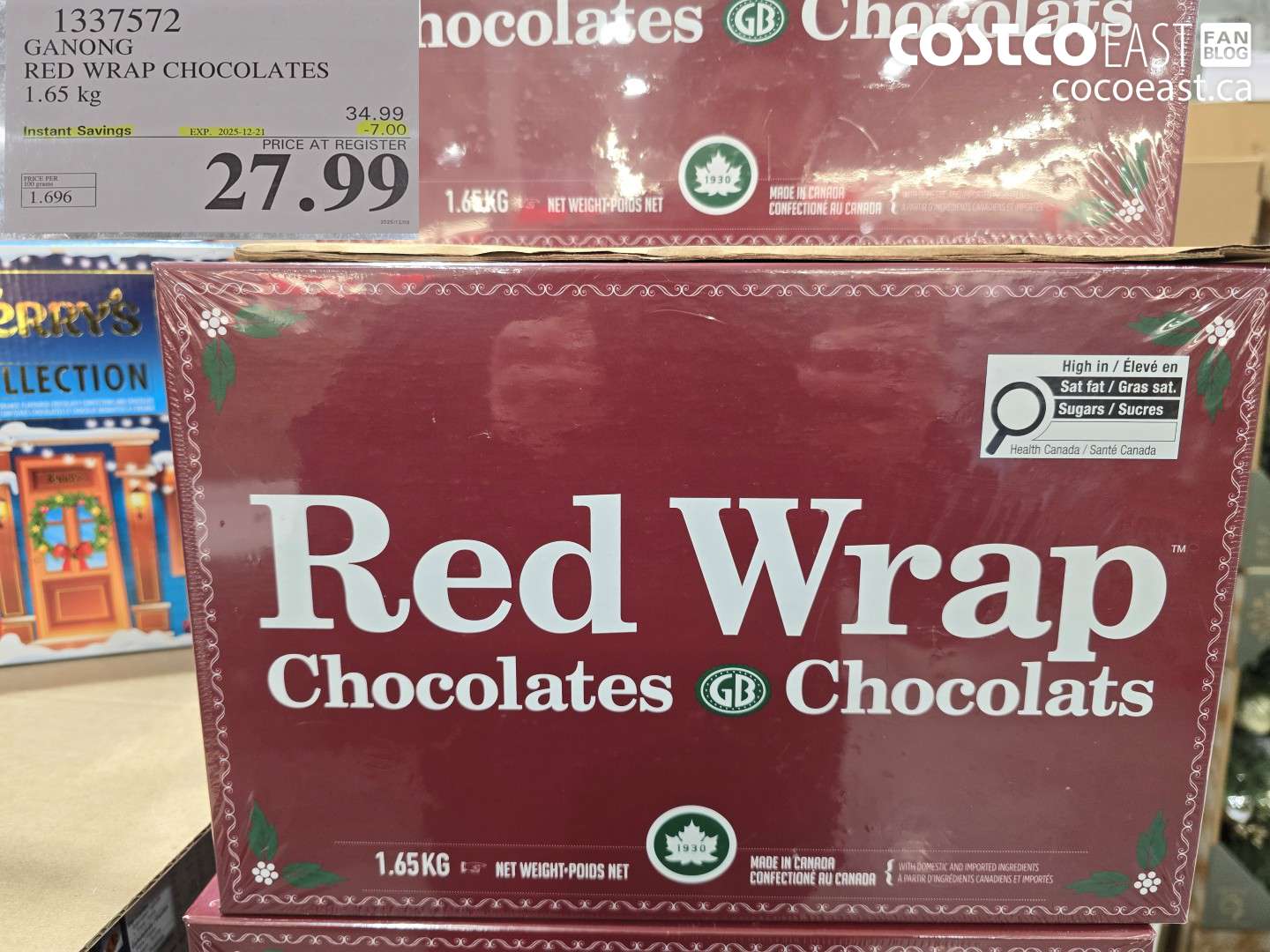 1337572 GANONG RED WRAP CHOCOLATES 1.65 kg ($7.00 INSTANT SAVINGS EXPIRES ON 2025-12-21) $27.99