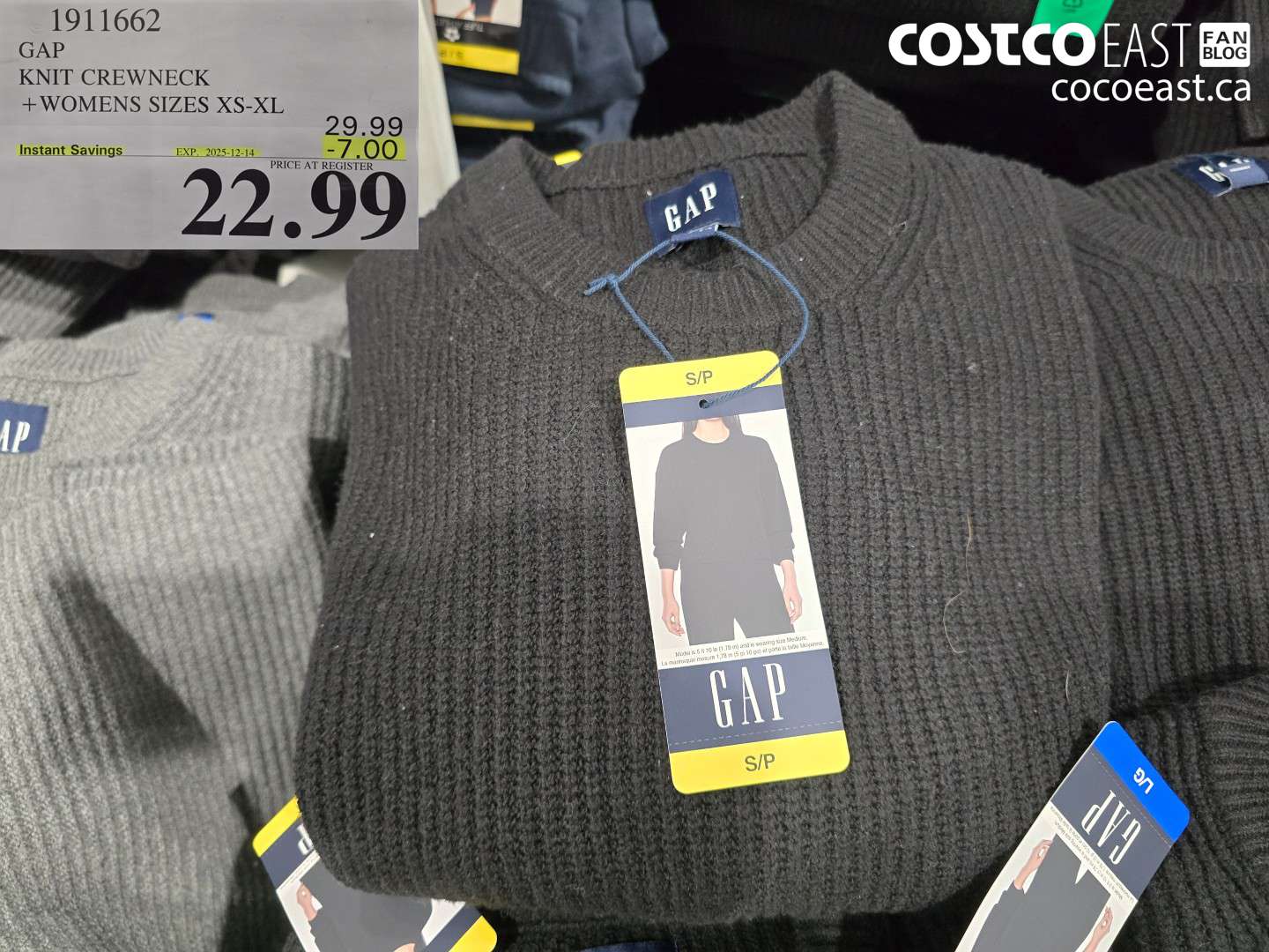 1911662 GAP KNIT CREWNECK +WOMENS SIZES XS-XL ($7.00 INSTANT SAVINGS EXPIRES ON 2025-12-14) $22.99