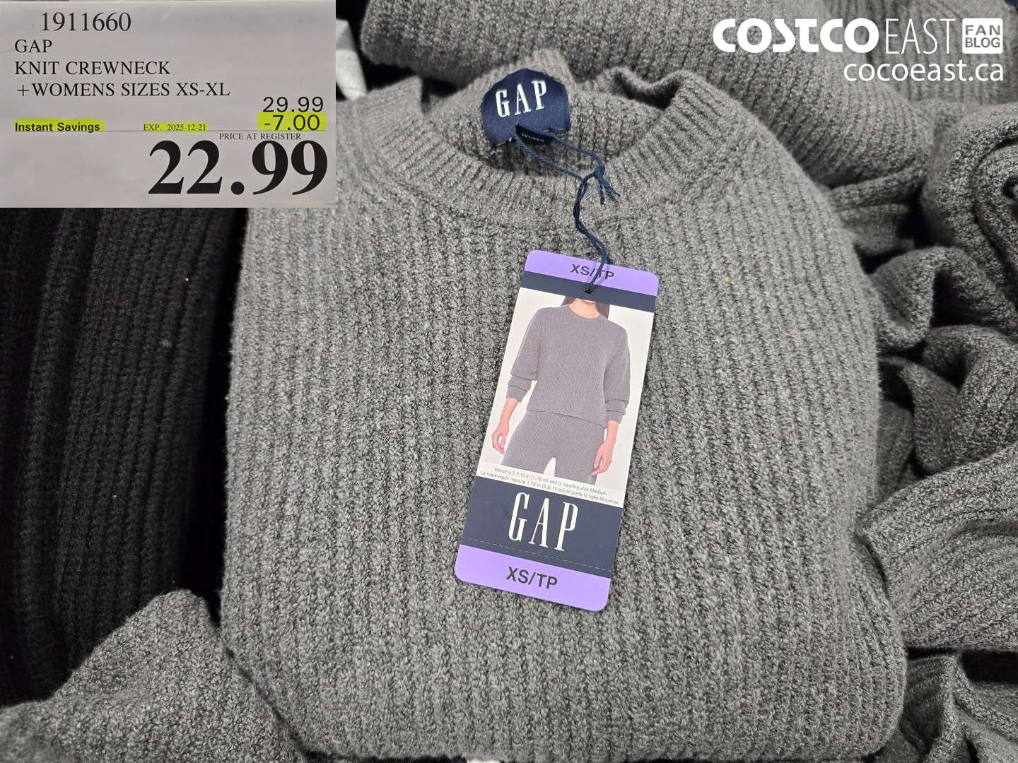 1911660 GAP KNIT CREWNECK + WOMENS SIZES XS-XL ($7.00 INSTANT SAVINGS EXPIRES ON 2025-12-21) $22.99