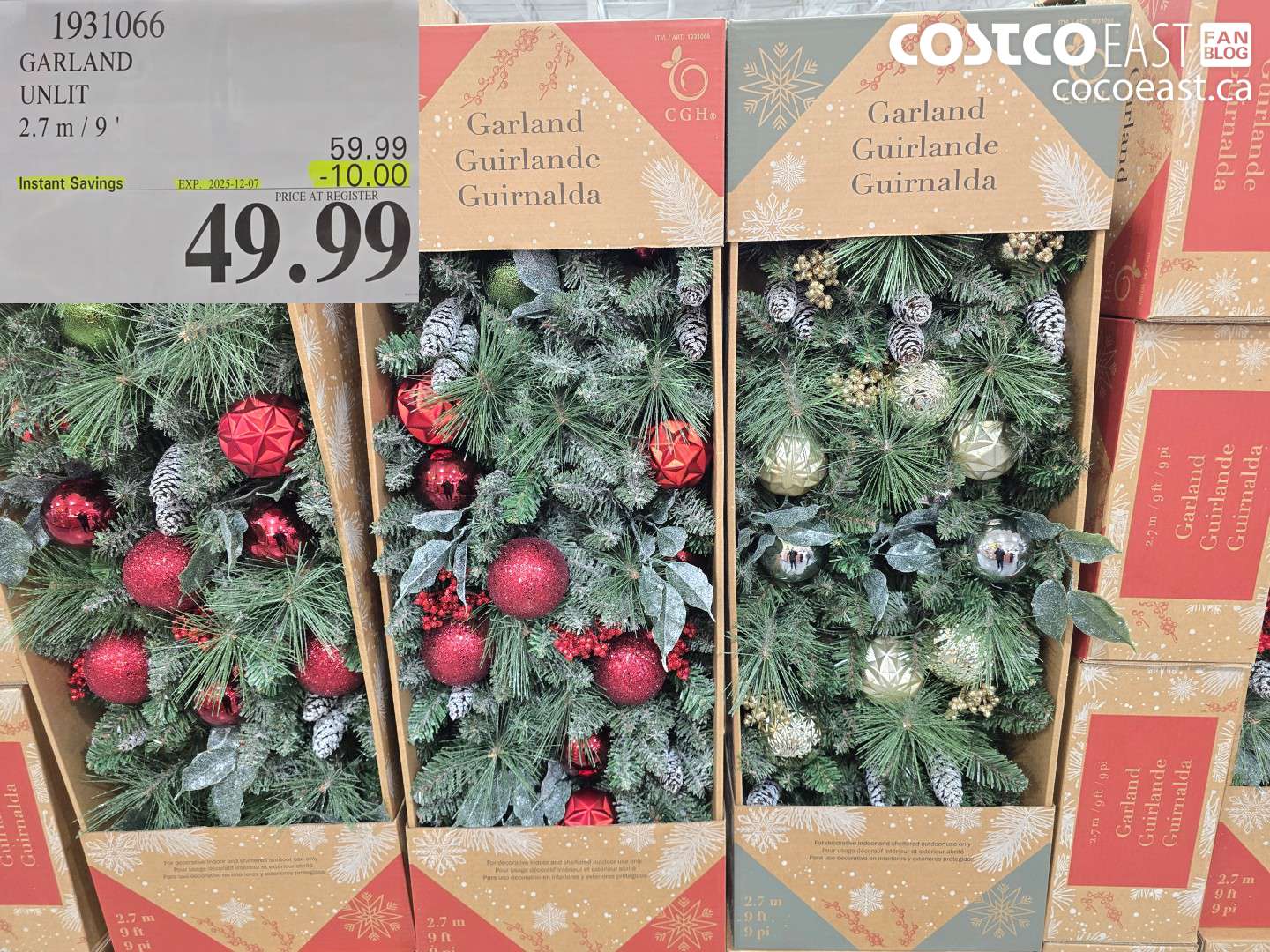 1931066 GARLAND UNLIT 2.7 M / 9 FT ($10.00 INSTANT SAVINGS EXPIRES ON 2025-12-07) $49.99