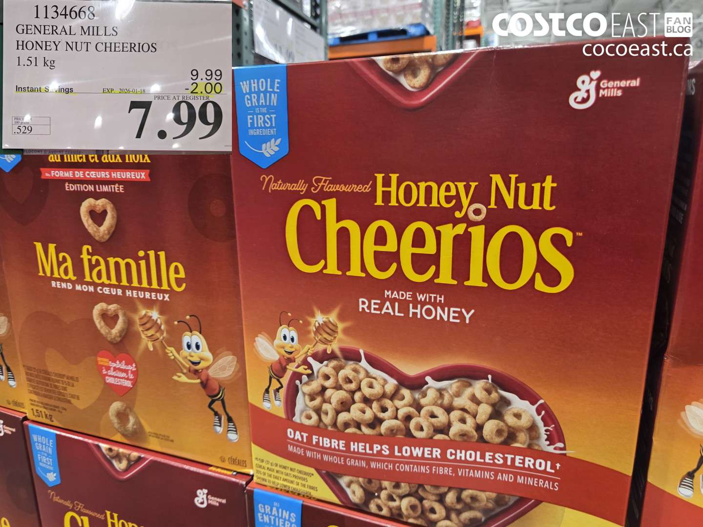 1134668 GENERAL MILLS HONEY NUT CHEERIOS 1.51 kg ($2.00 INSTANT SAVINGS EXPIRES ON 2026-01-18) $7.99