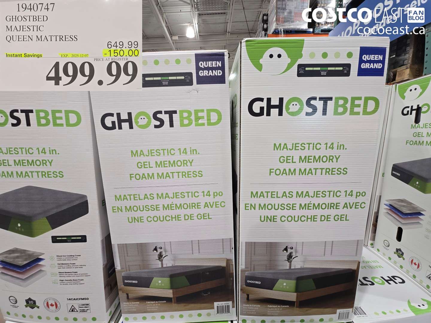 1940747 GHOSTBED MAJESTIC QUEEN MATTRESS ($150.00 INSTANT SAVINGS EXPIRES ON 2025-12-07) $499.99