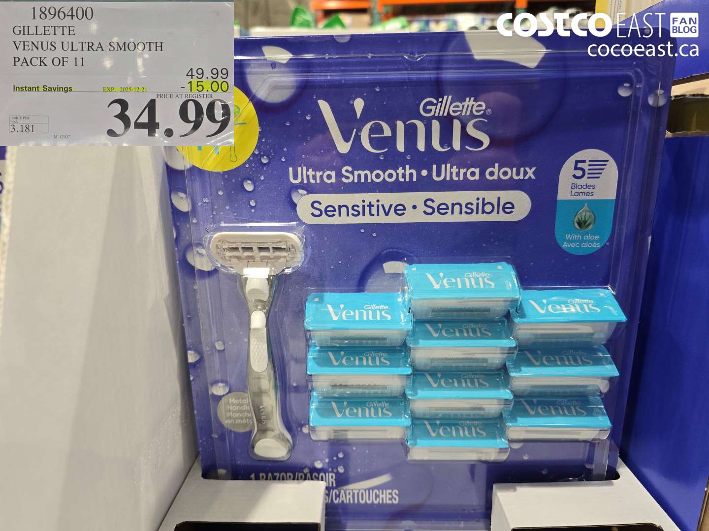1896400 GILLETTE VENUS ULTRA SMOOTH PACK OF 11 ($15.00 INSTANT SAVINGS EXPIRES ON 2025-12-21) $34.99