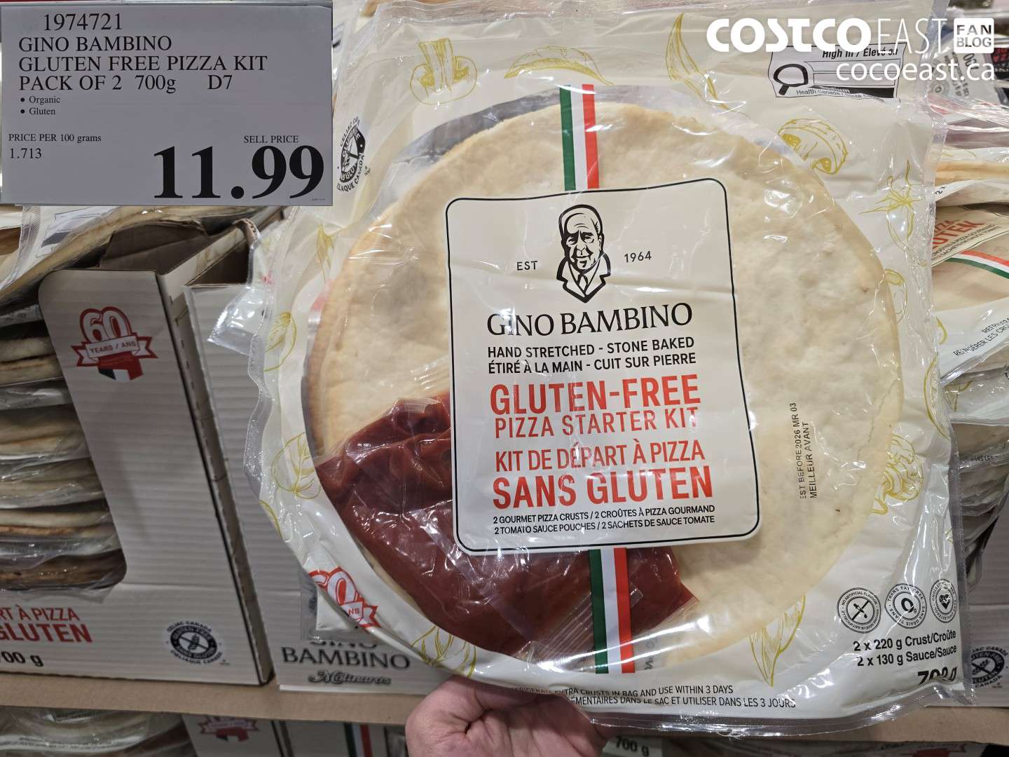 1974721 GINO BAMBINO GLUTEN FREE PIZZA KIT PACK OF 2 700g $11.99