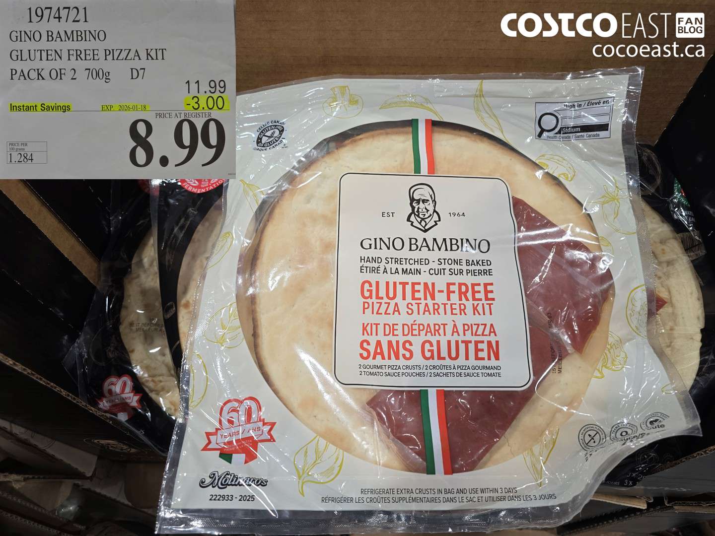 1974721 GINO BAMBINO GLUTEN FREE PIZZA KIT PACK OF 2 700g ($3.00 INSTANT SAVINGS EXPIRES ON 2026-01-18) $8.99