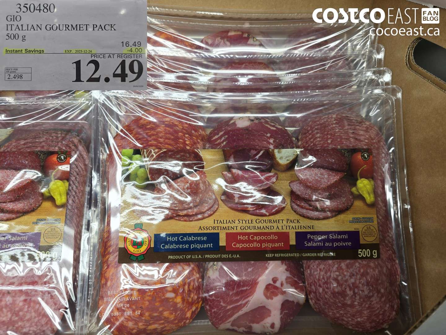 350480 GIO ITALIAN GOURMET PACK 500 g ($4.00 INSTANT SAVINGS EXPIRES ON 2025-12-24) $12.49