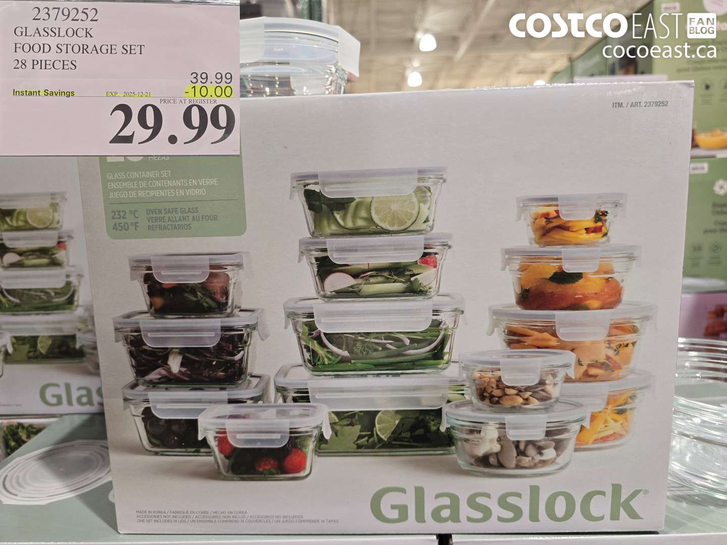 2379252 GLASSLOCK FOOD STORAGE SET 28 PIECES ($10.00 INSTANT SAVINGS EXPIRES ON 2025-12-21) $29.99