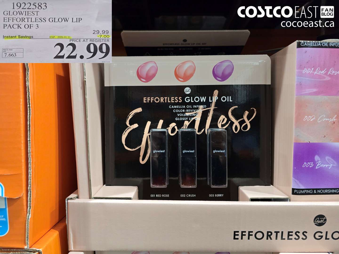 1922583 GLOWIEST EFFORTLESS GLOW LIP PACK OF 3 ($7.00 INSTANT SAVINGS EXPIRES ON 2026-01-11) $22.99