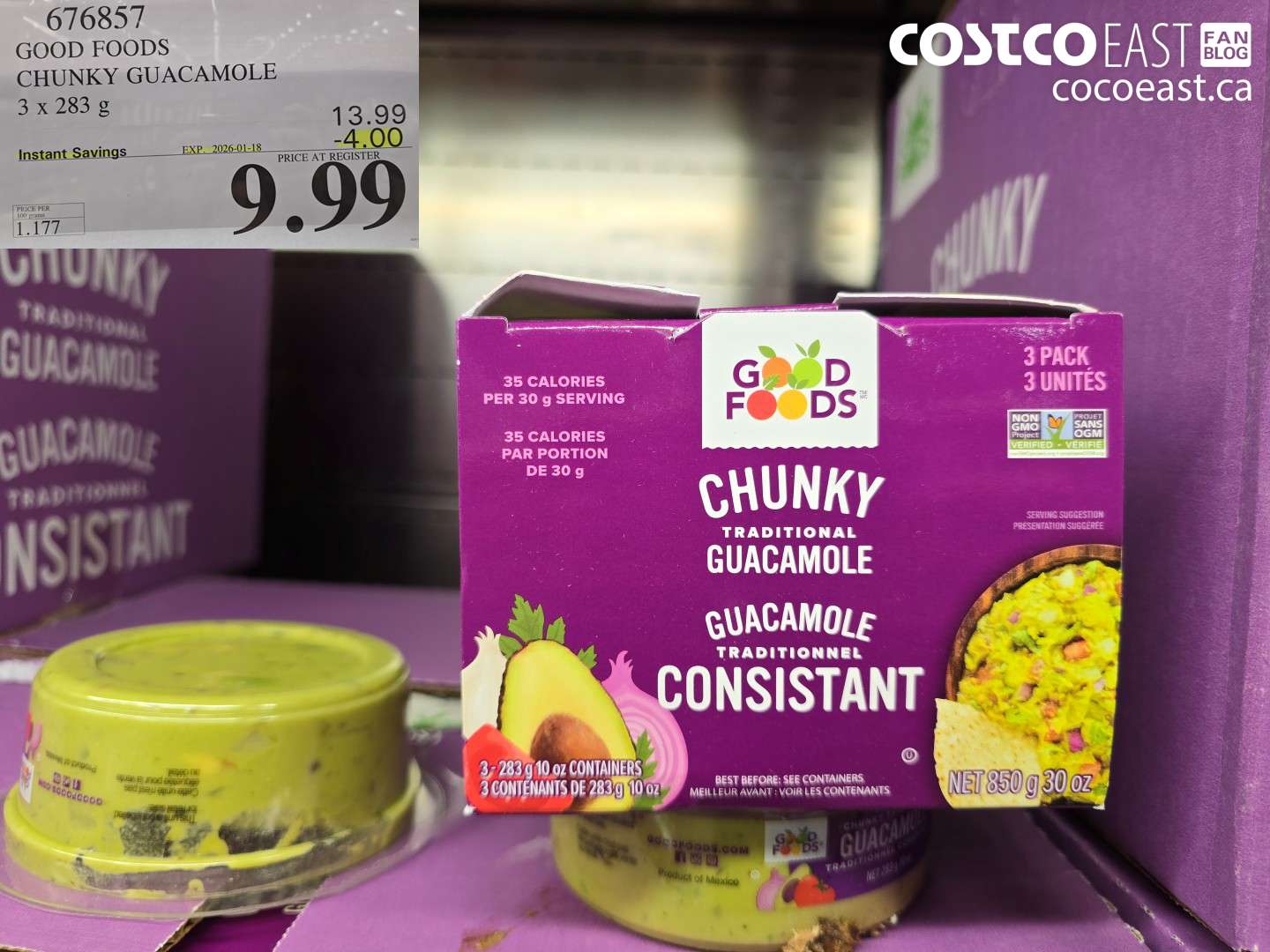 676857 GOOD FOODS CHUNKY GUACAMOLE 3 X 283 G ($4.00 INSTANT SAVINGS EXPIRES ON 2026-01-18) $9.99