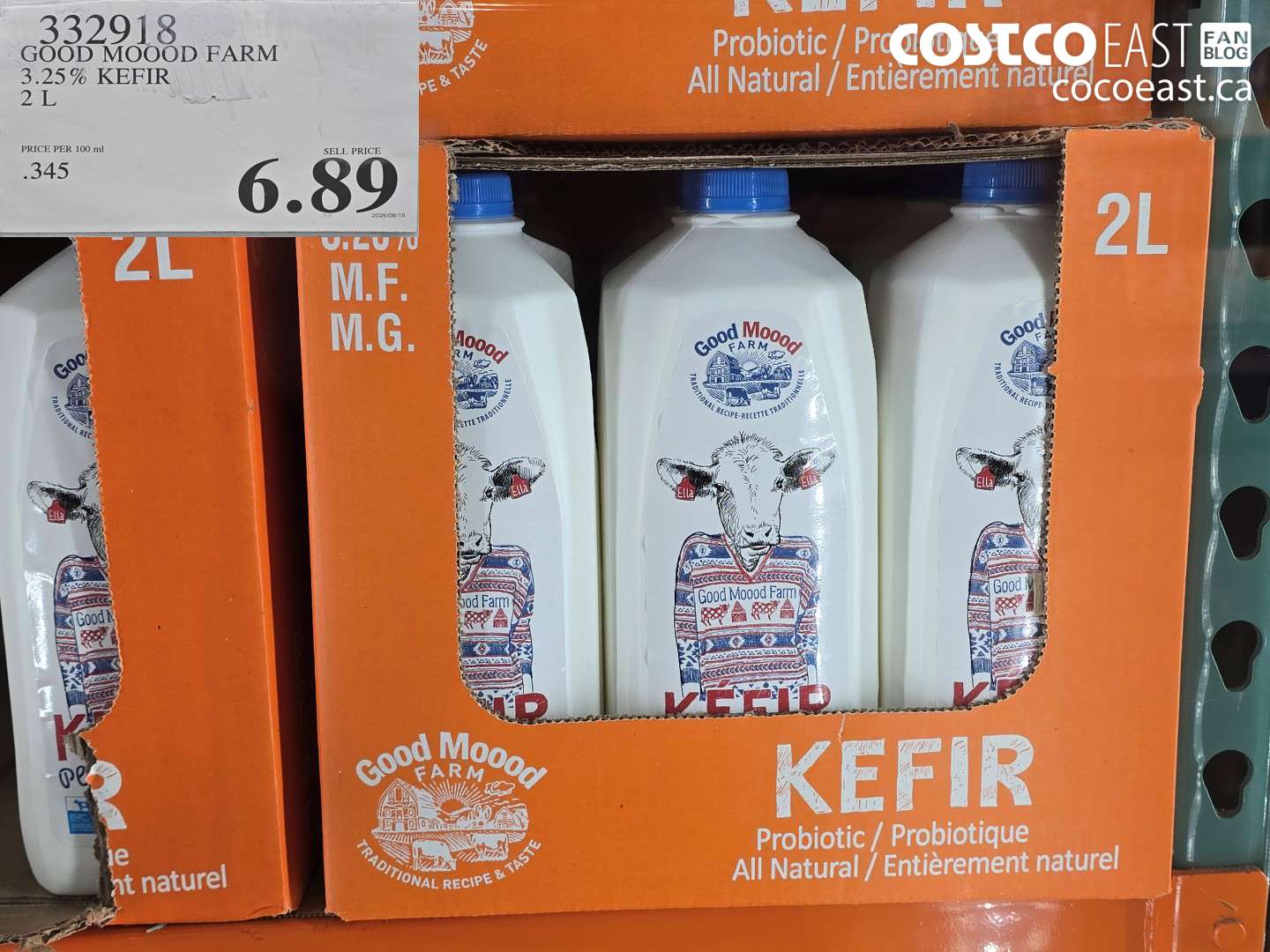 332918 GOOD MOOOD FARM KEFIR 3.25% 2 L $6.89