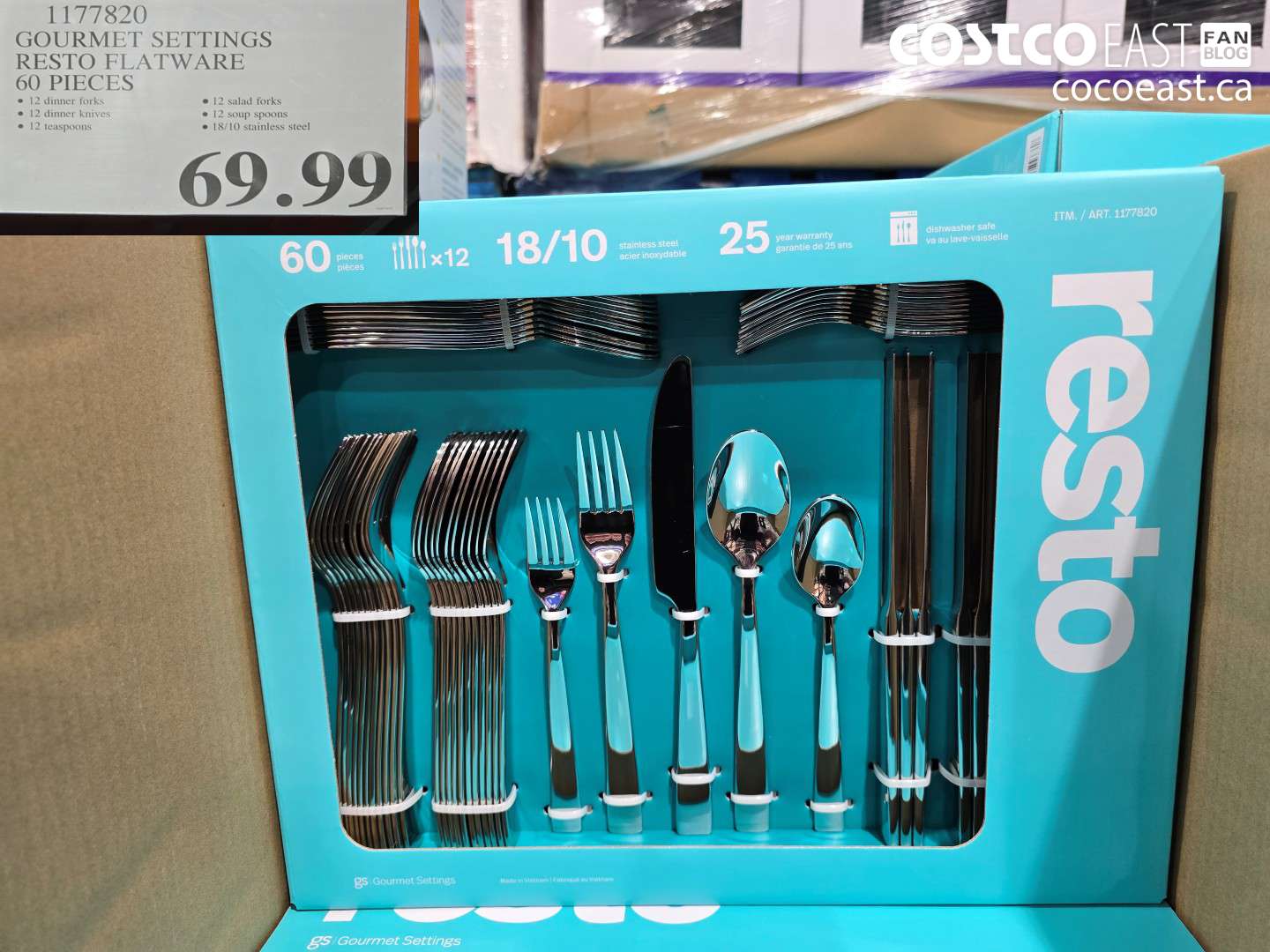 1177820 GOURMET SETTINGS RESTO FLATWARE 60 PIECES $69.99