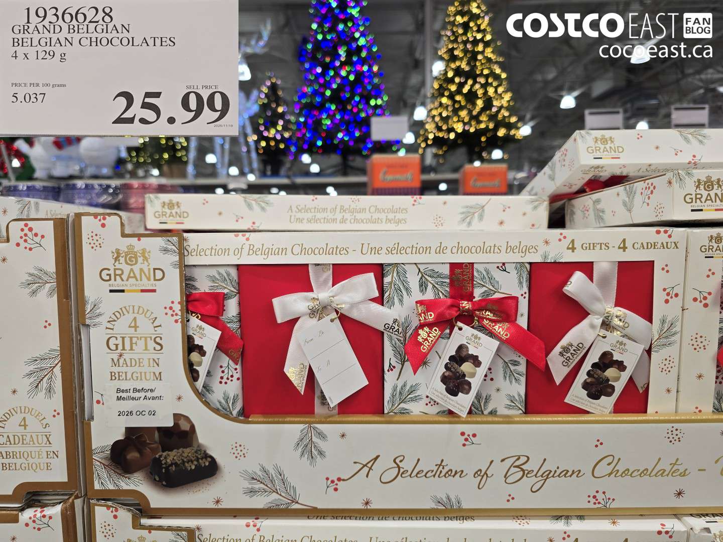 1936628 GRAND BELGIAN BELGIAN CHOCOLATES 4x 129 G $25.99