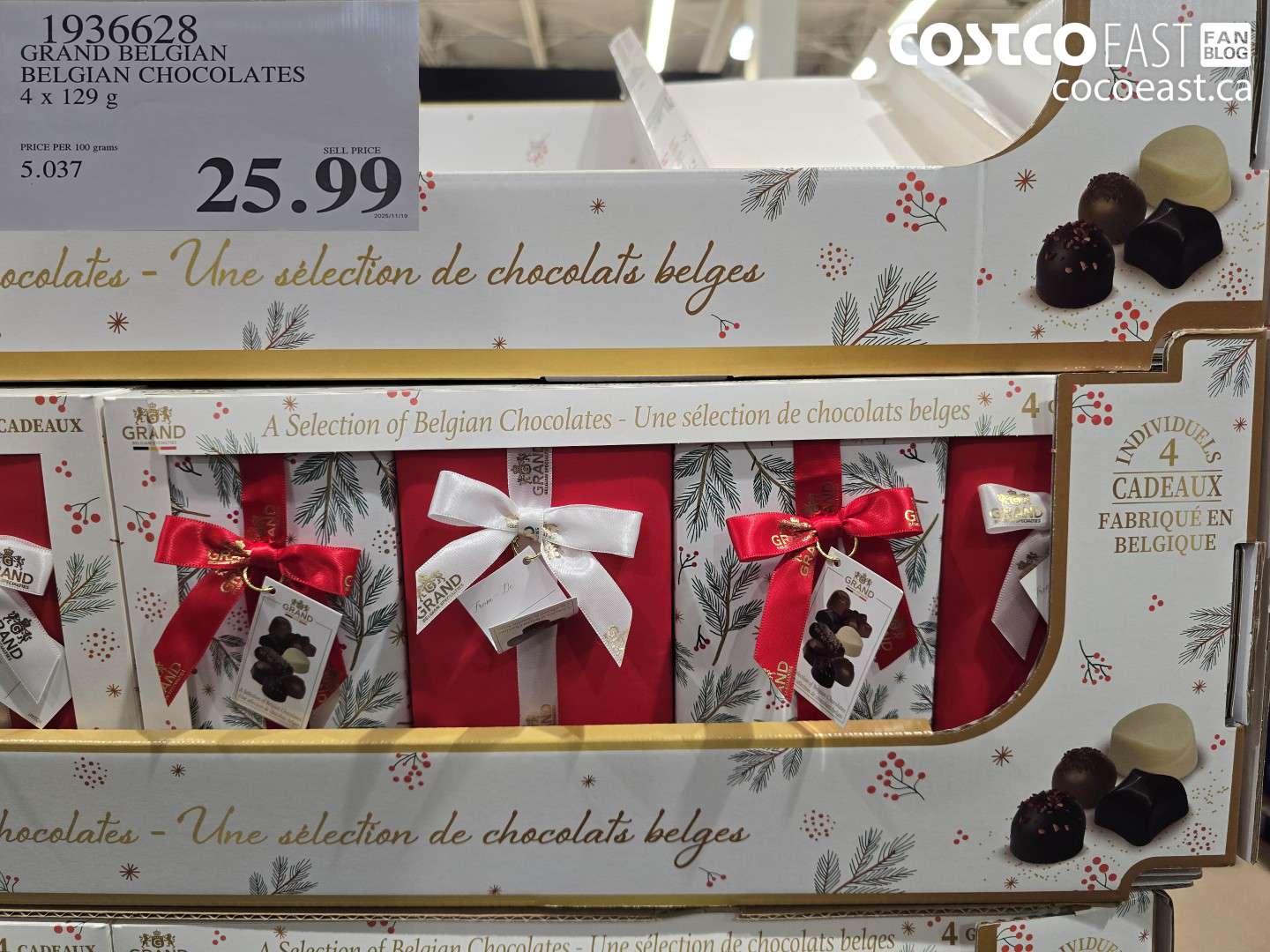 1936628 GRAND BELGIAN BELGIAN CHOCOLATES 4x 129 G $25.99