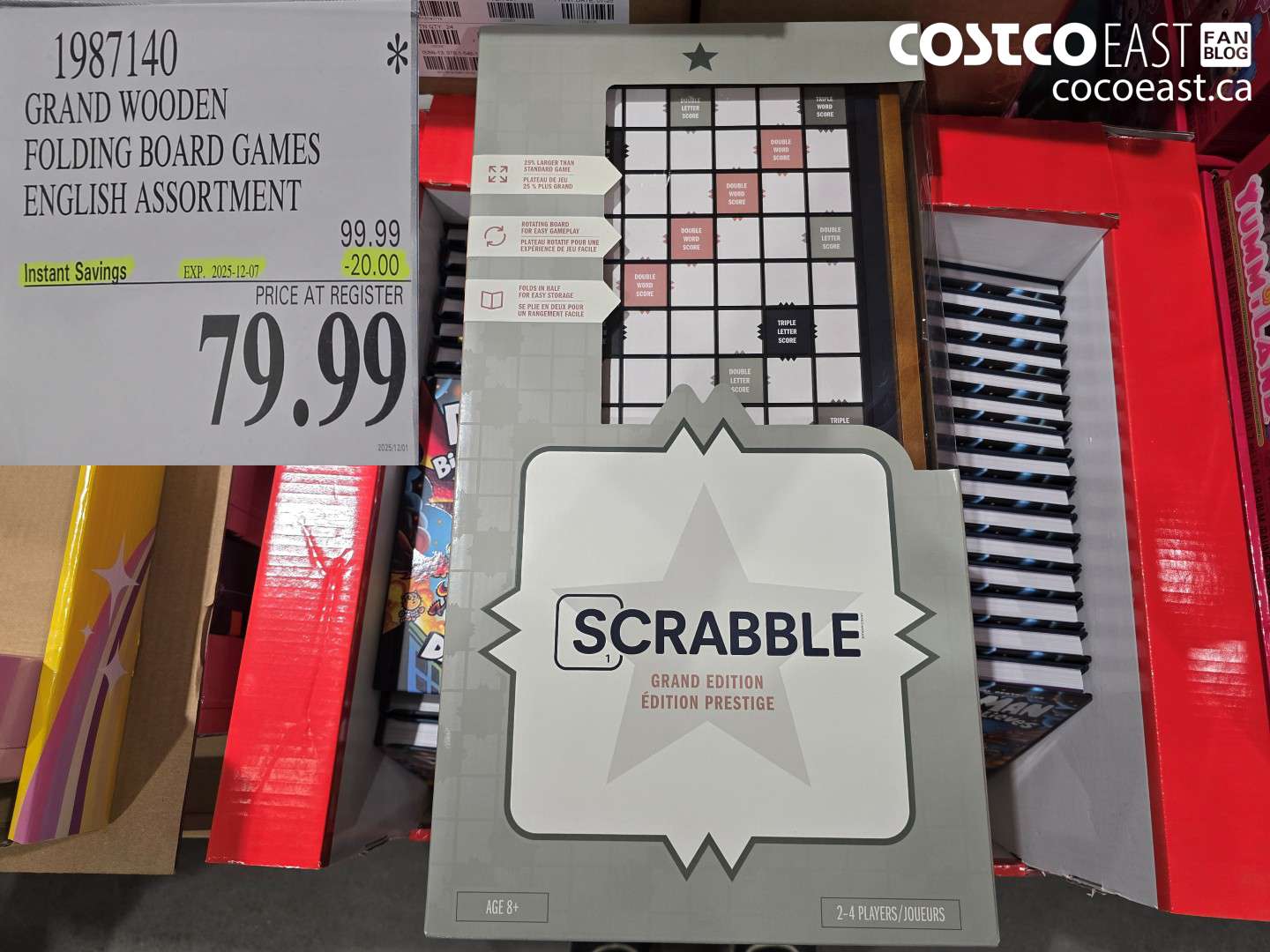 1987140 GRAND WOODEN FOLDING. BOARD GAMES ENGLISH ASSORTMENT ($20.00 INSTANT SAVINGS EXPIRES ON 2025-12-07) $79.99