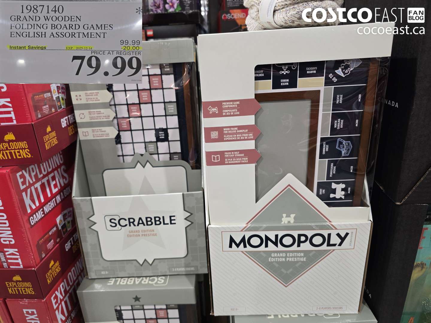 1987140 GRAND WOODEN FOLDING. BOARD GAMES ENGLISH ASSORTMENT ($20.00 INSTANT SAVINGS EXPIRES ON 2025-12-14) $79.99