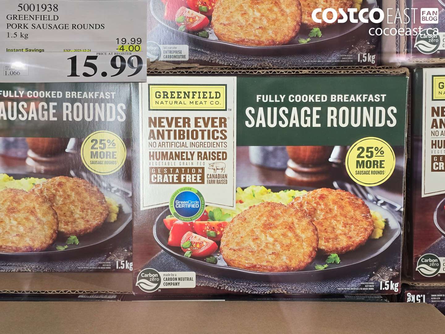 5001938 GREENFIELD PORK SAUSAGE ROUNDS 1.5 KG ($4.00 INSTANT SAVINGS EXPIRES ON 2025-12-24) $15.99