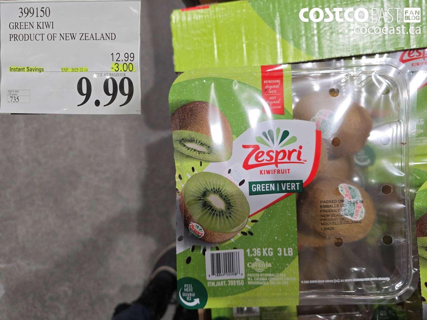 399150 GREEN KIWI PRODUCT OF NEW ZEALAND ($3.00 INSTANT SAVINGS EXPIRES ON 2025-12-14) $9.99