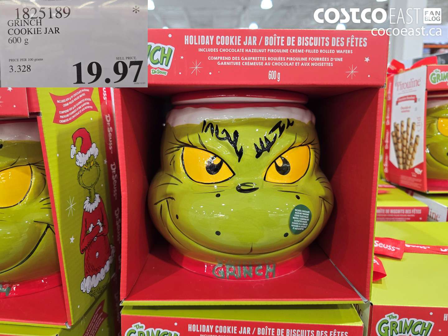 1825189 GRINCH COOKIE JAR 600 g $19.97