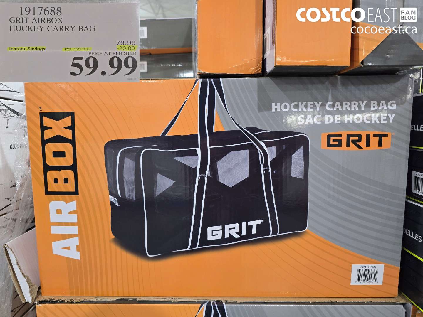 1917688 GRIT AIRBOX HOCKEY CARRY BAG ($20.00 INSTANT SAVINGS EXPIRES ON 2025-12-14) $59.99