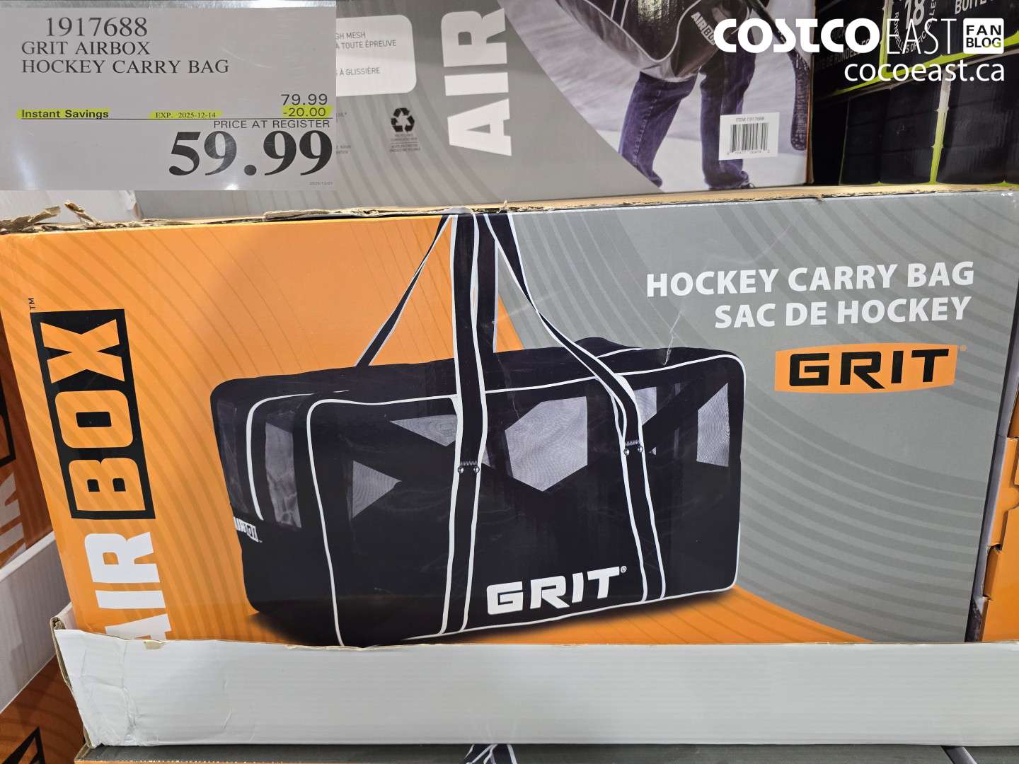 1917688 GRIT AIRBOX HOCKEY CARRY BAG ($20.00 INSTANT SAVINGS EXPIRES ON 2025-12-14) $59.99
