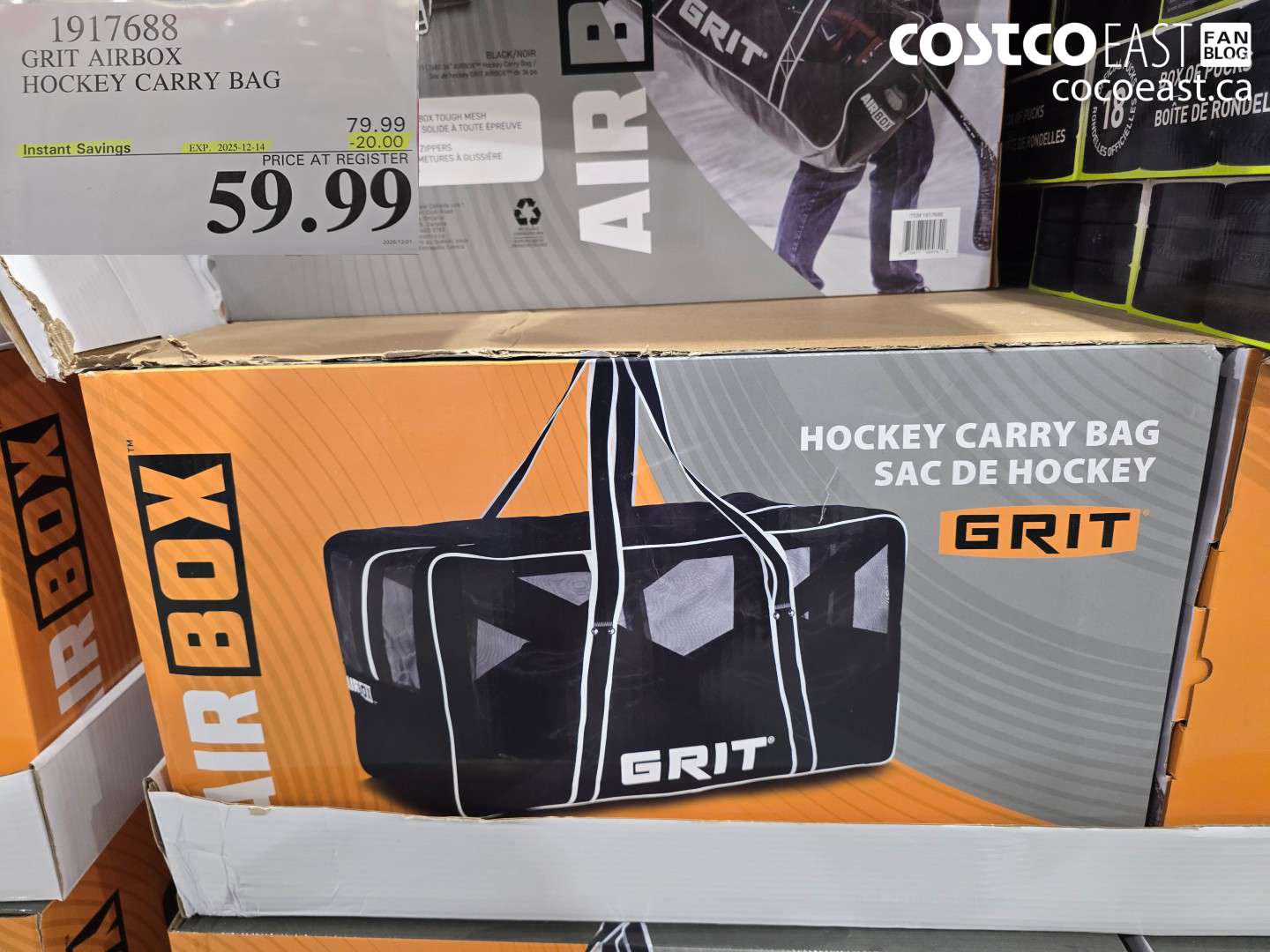 1917688 GRIT AIRBOX HOCKEY CARRY BAG ($20.00 INSTANT SAVINGS EXPIRES ON 2025-12-14) $59.99