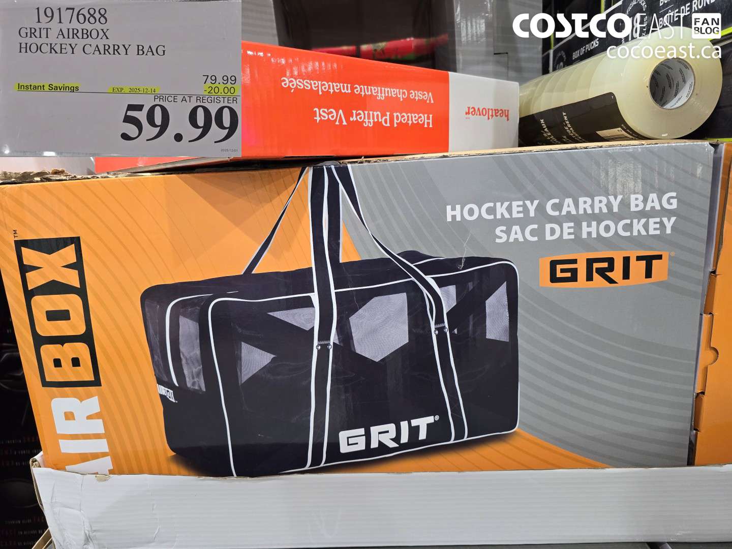 1917688 GRIT AIRBOX HOCKEY CARRY BAG ($20.00 INSTANT SAVINGS EXPIRES ON 2025-12-14) $59.99