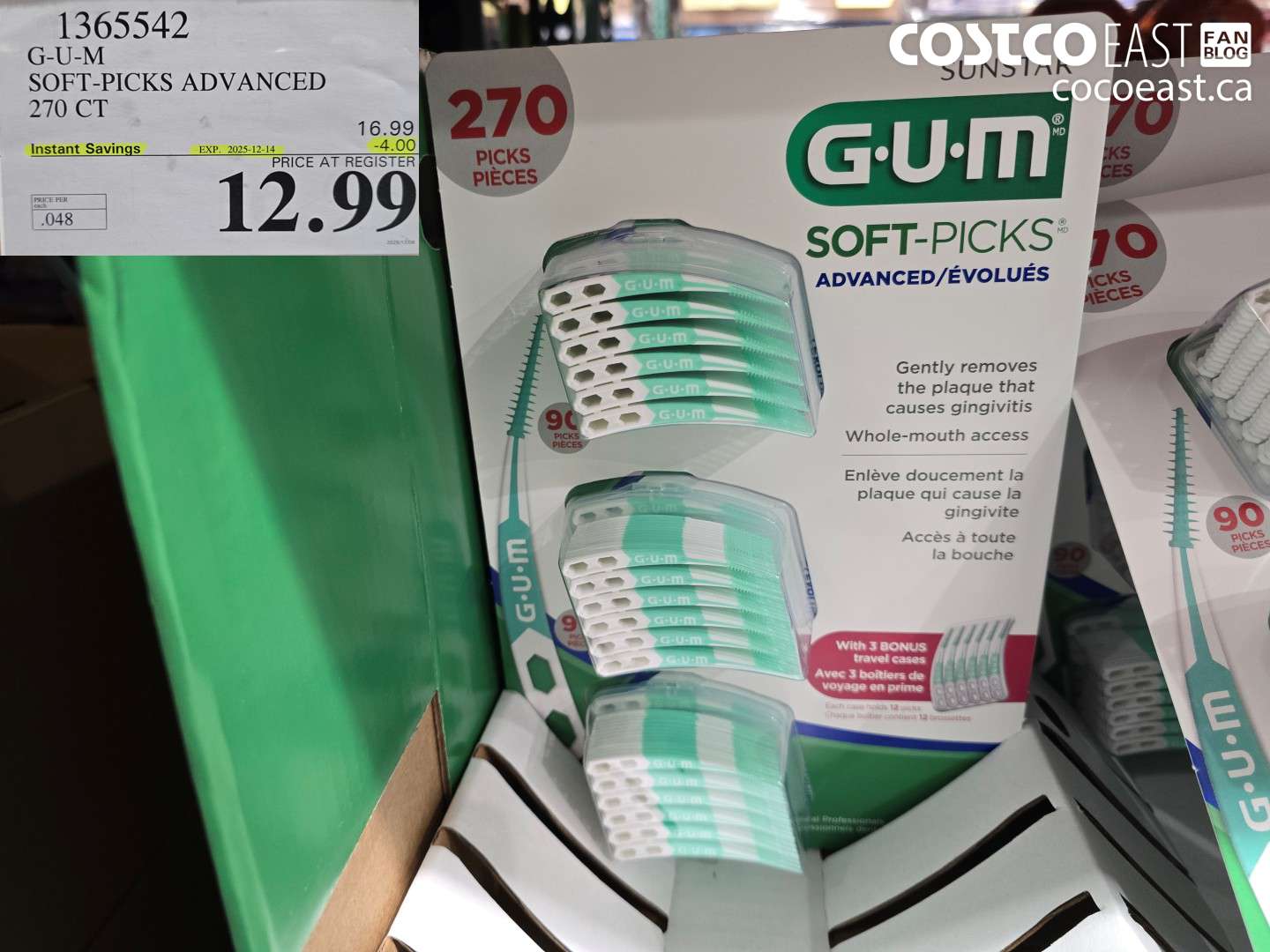 1365542 G-U-M SOFT-PICKS ADVANCED 270 CT ($4.00 INSTANT SAVINGS EXPIRES ON 2025-12-14) $12.99