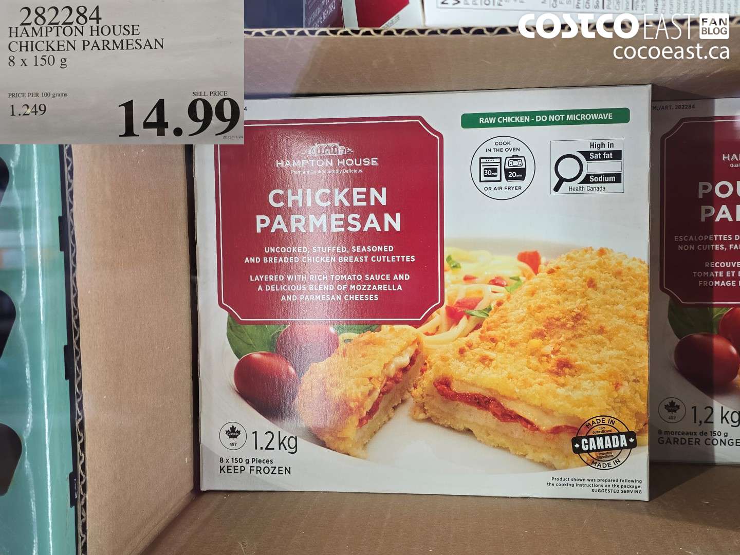 282284 HAMPTON HOUSE CHICKEN PARMESAN 8 X 150 G $14.99