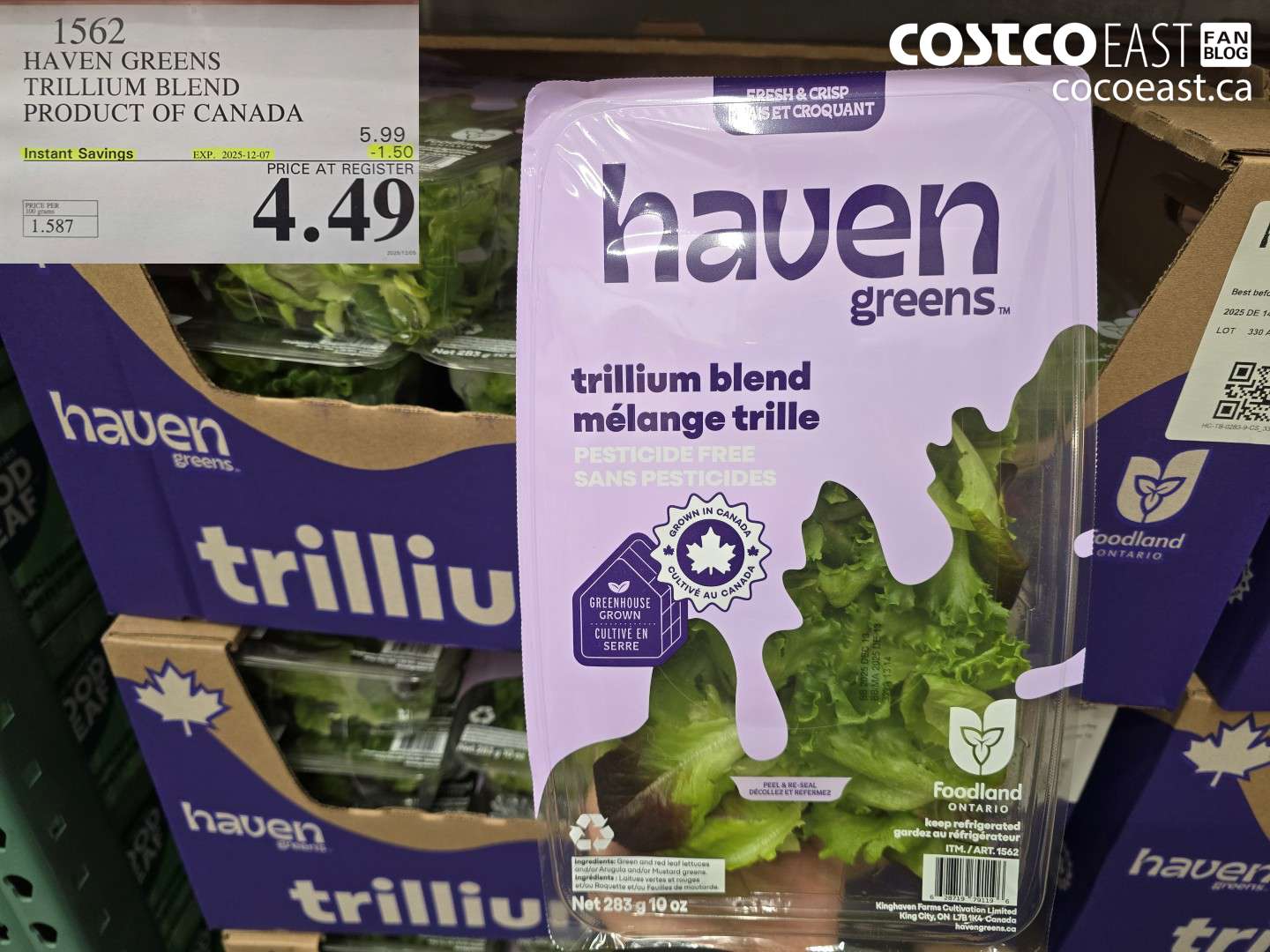 1562 HAVEN GREENS TRILLIUM BLEND PRODUCT OF CANADA ($1.50 INSTANT SAVINGS EXPIRES ON 2025-12-07) $4.49