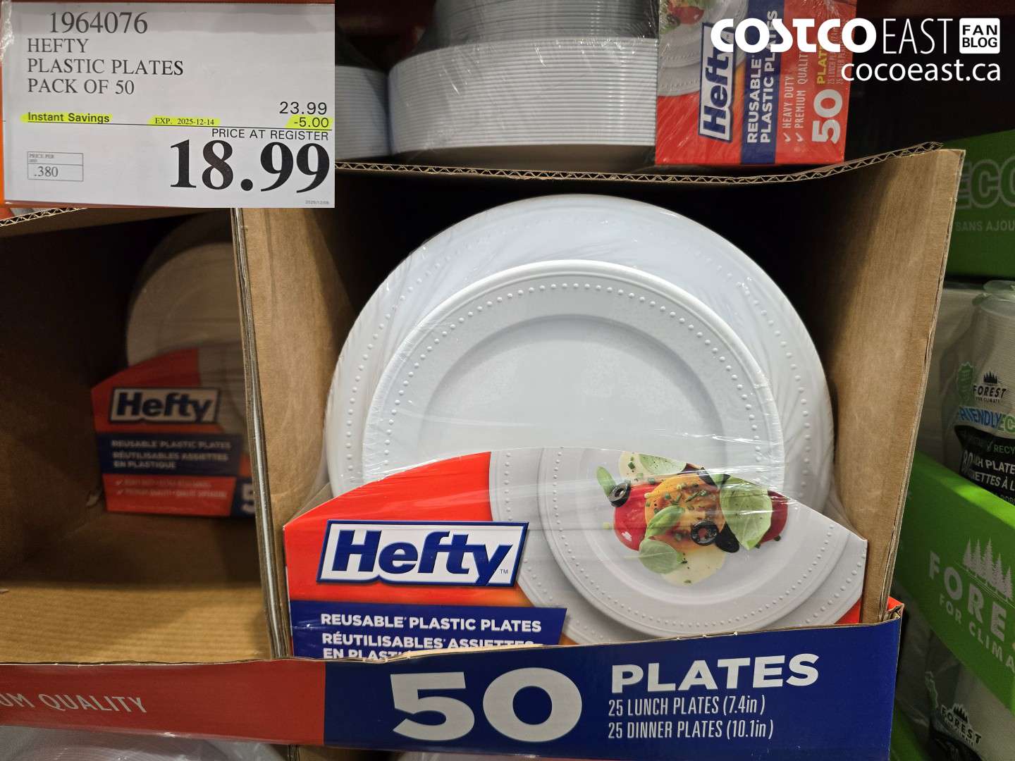 1964076 HEFTY PLASTIC PLATES PACK OF 50 ($5.00 INSTANT SAVINGS EXPIRES ON 2025-12-14) $18.99