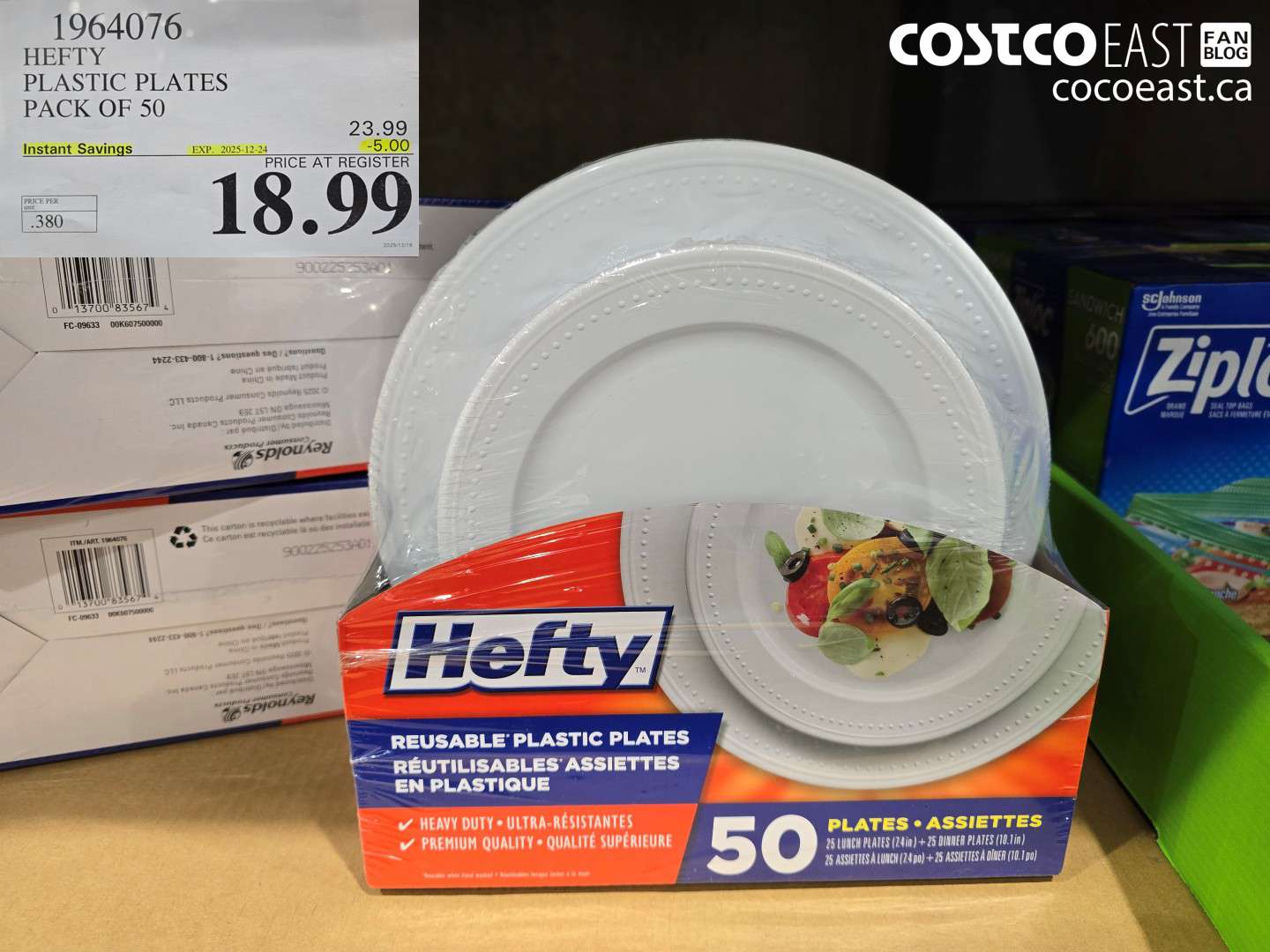 1964076 HEFTY PLASTIC PLATES PACK OF 50 ($5.00 INSTANT SAVINGS EXPIRES ON 2025-12-24) $18.99